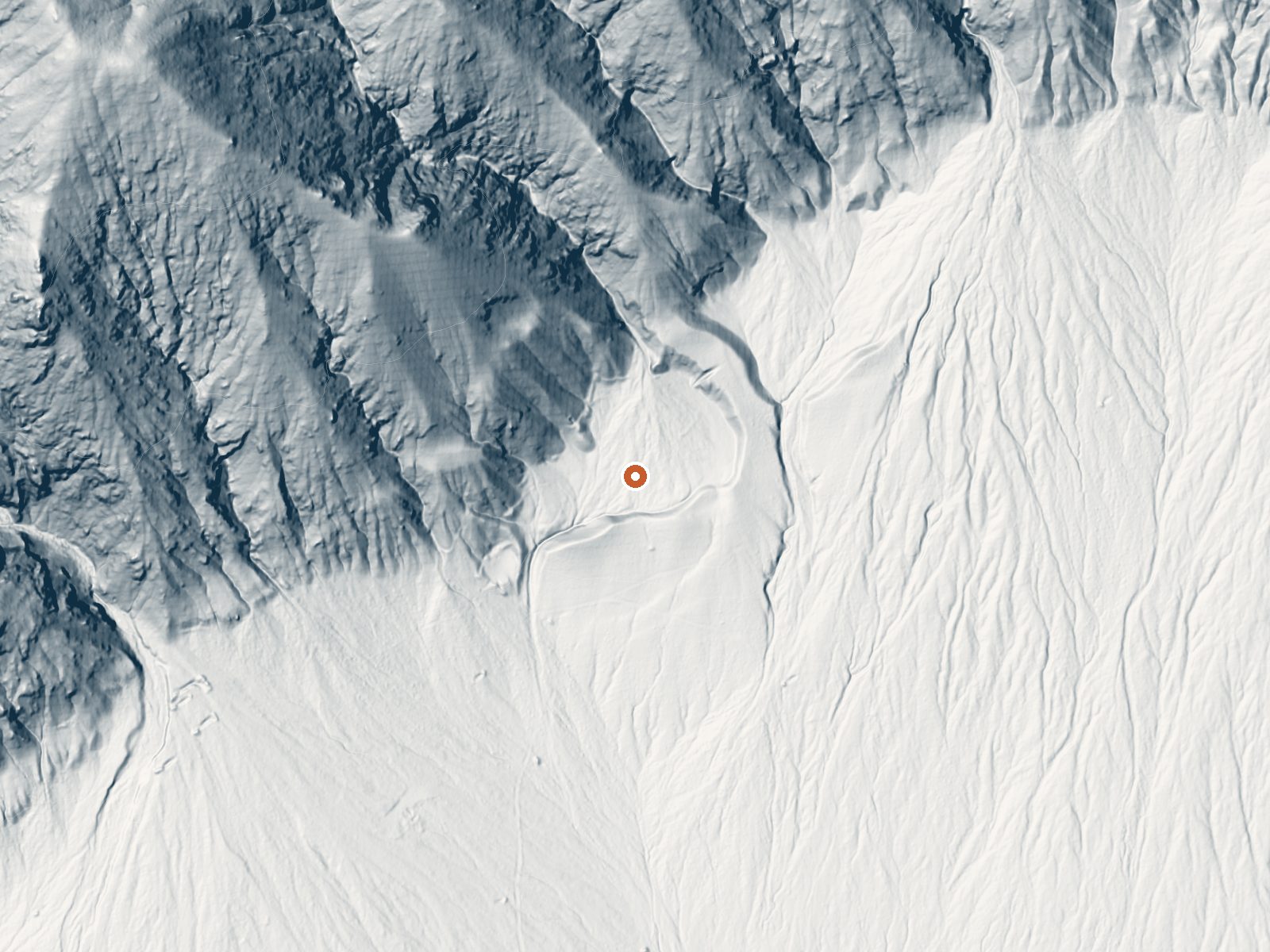 LiDAR bare-earth view of the same ground around Fumaroles