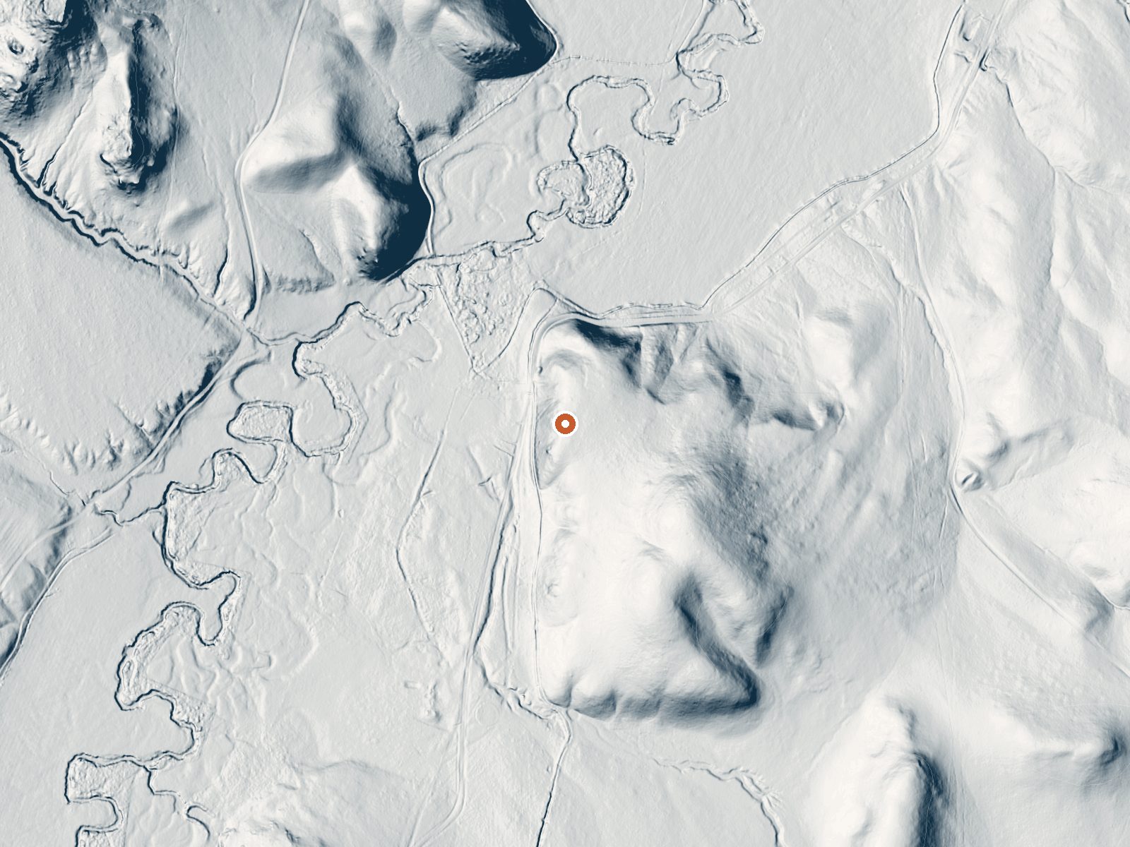 LiDAR bare-earth view of the same ground around Gambles Hole