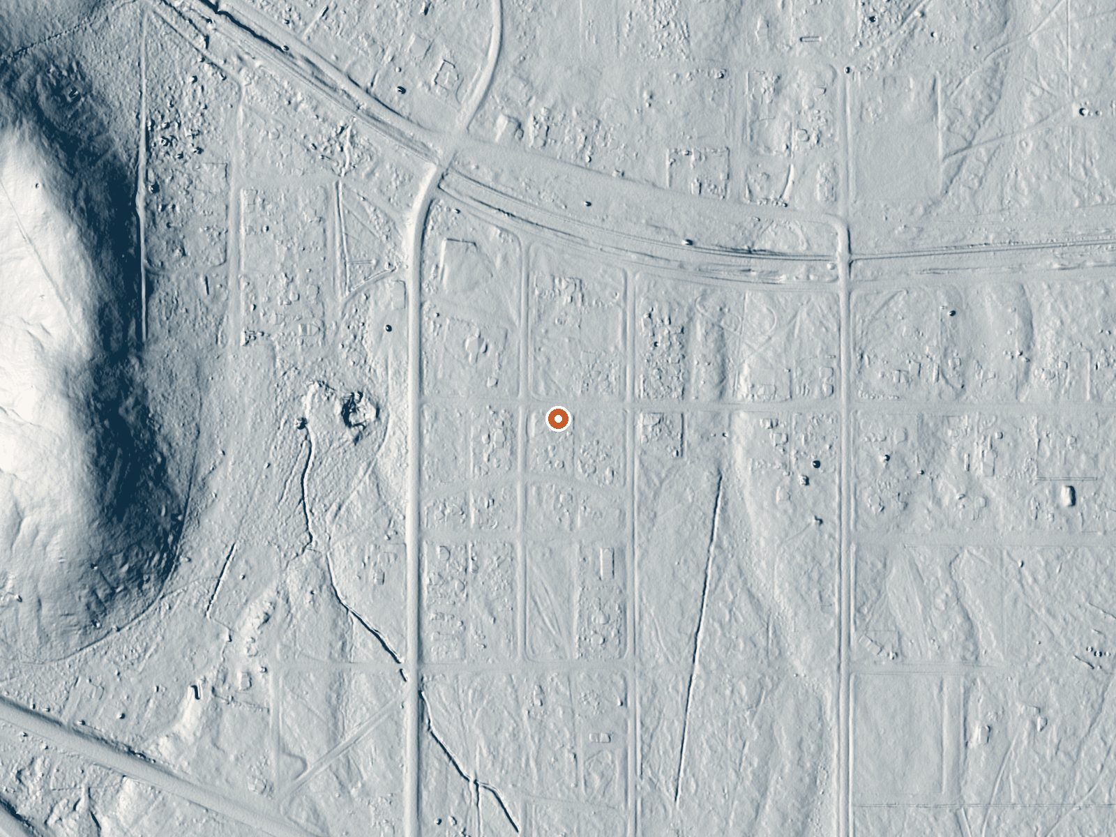 LiDAR bare-earth view of the same ground around Golconda Hot Spring (South)