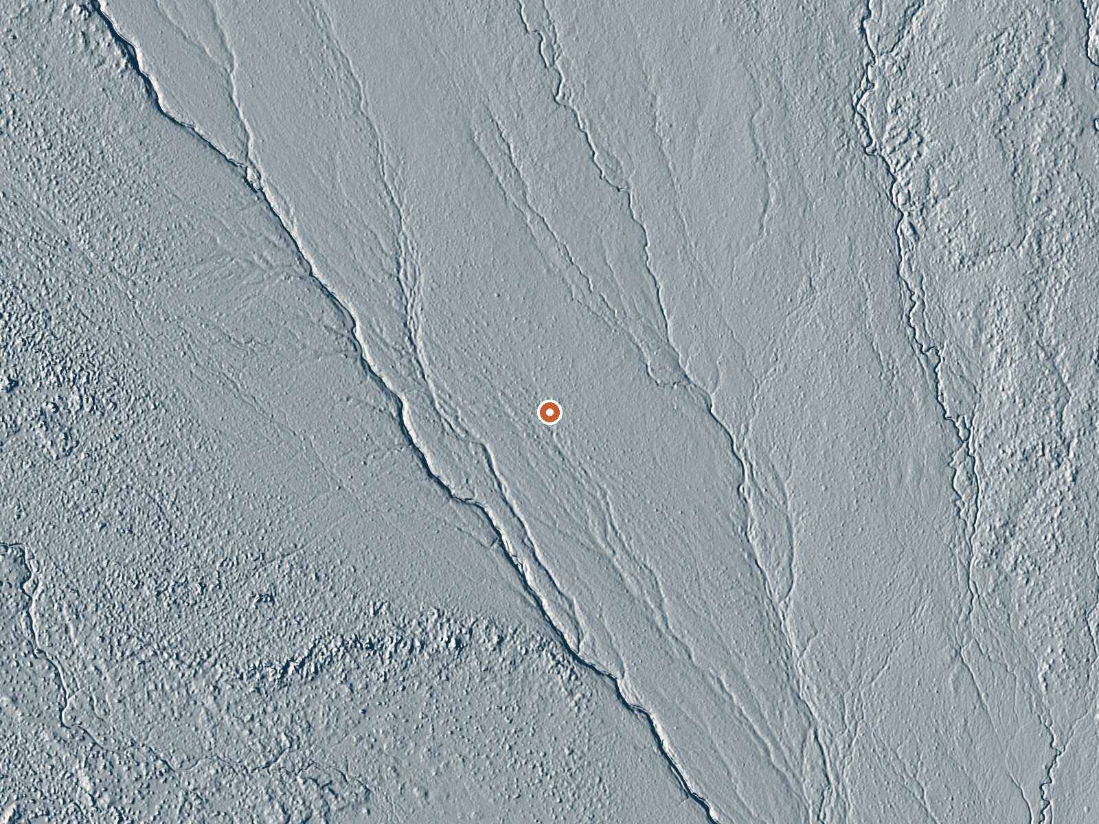 LiDAR bare-earth view of the same ground around Hot Creek Valley Spring