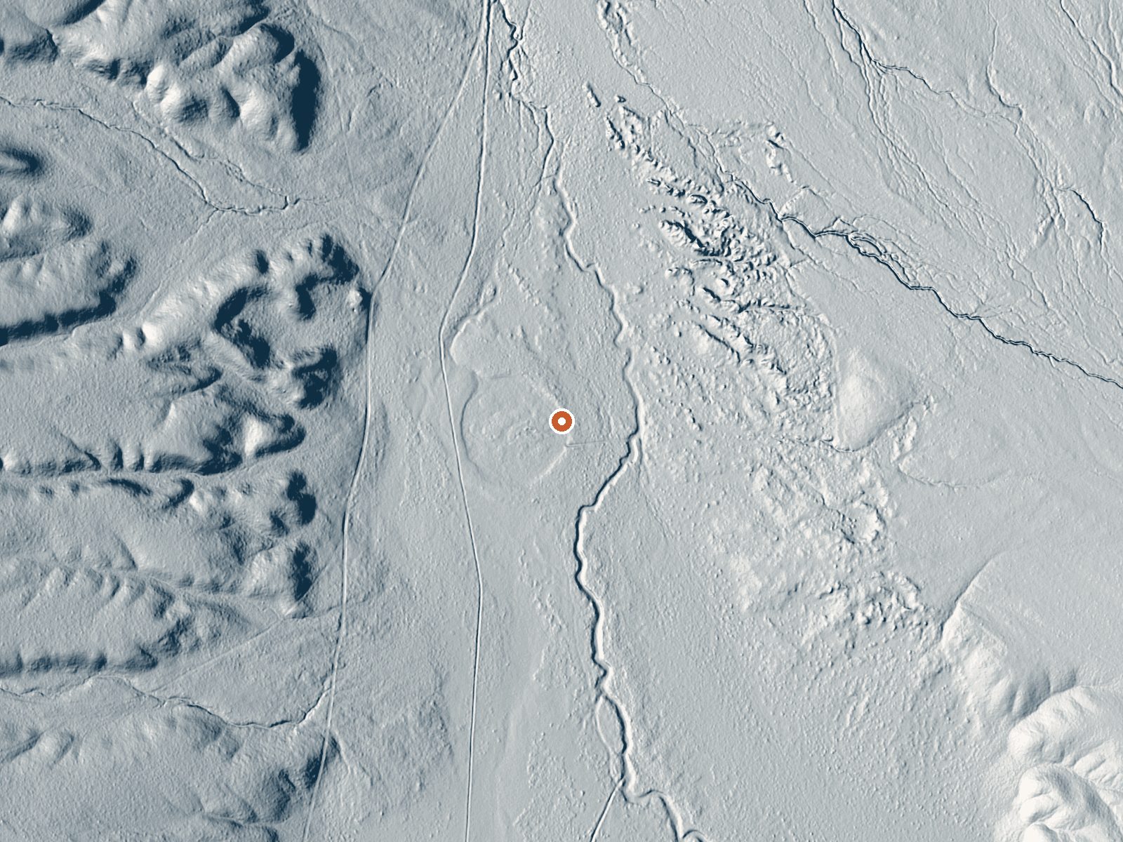 LiDAR bare-earth view of the same ground around Hot Spring