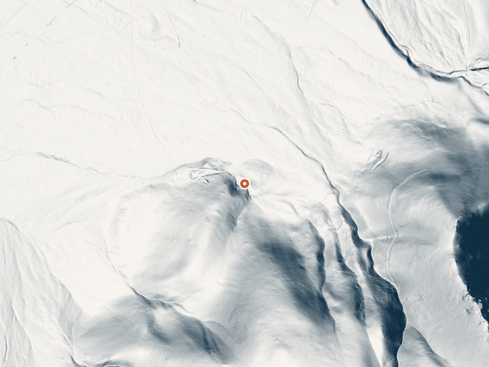 LiDAR bare-earth view of the same ground around Hot Spring