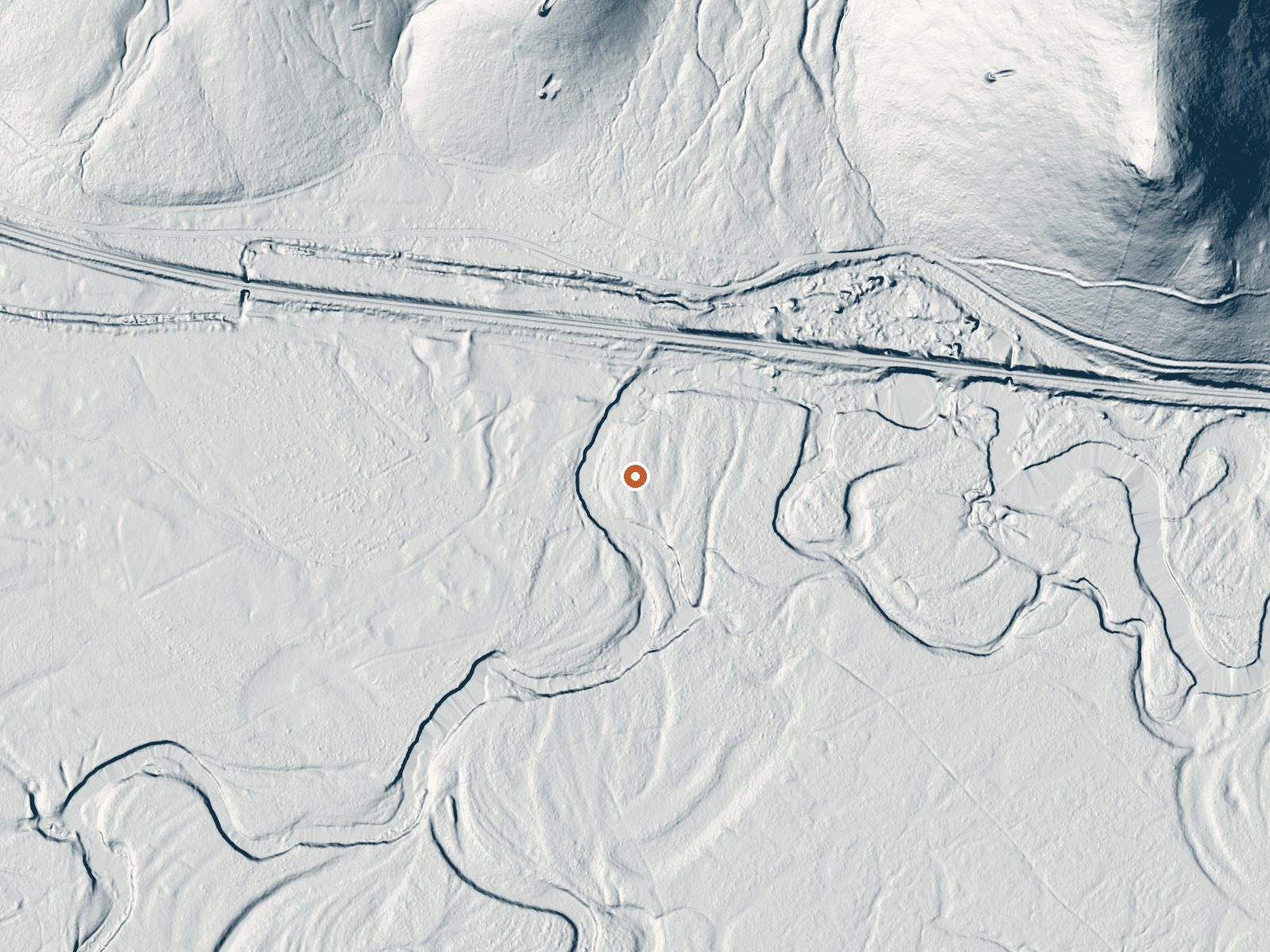 LiDAR bare-earth view of the same ground around Hot Springs