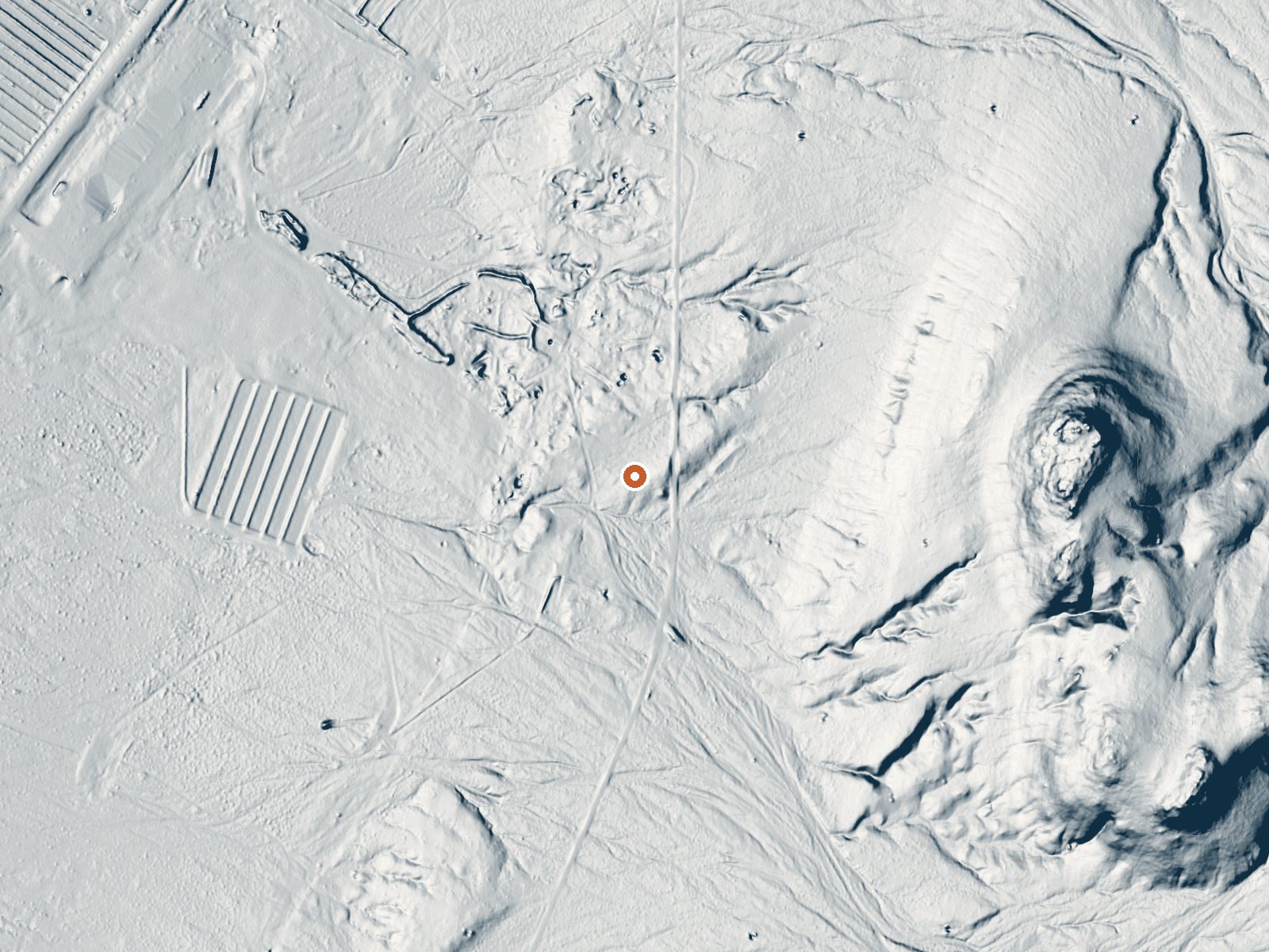 LiDAR bare-earth view of the same ground around Bradys Hot Springs