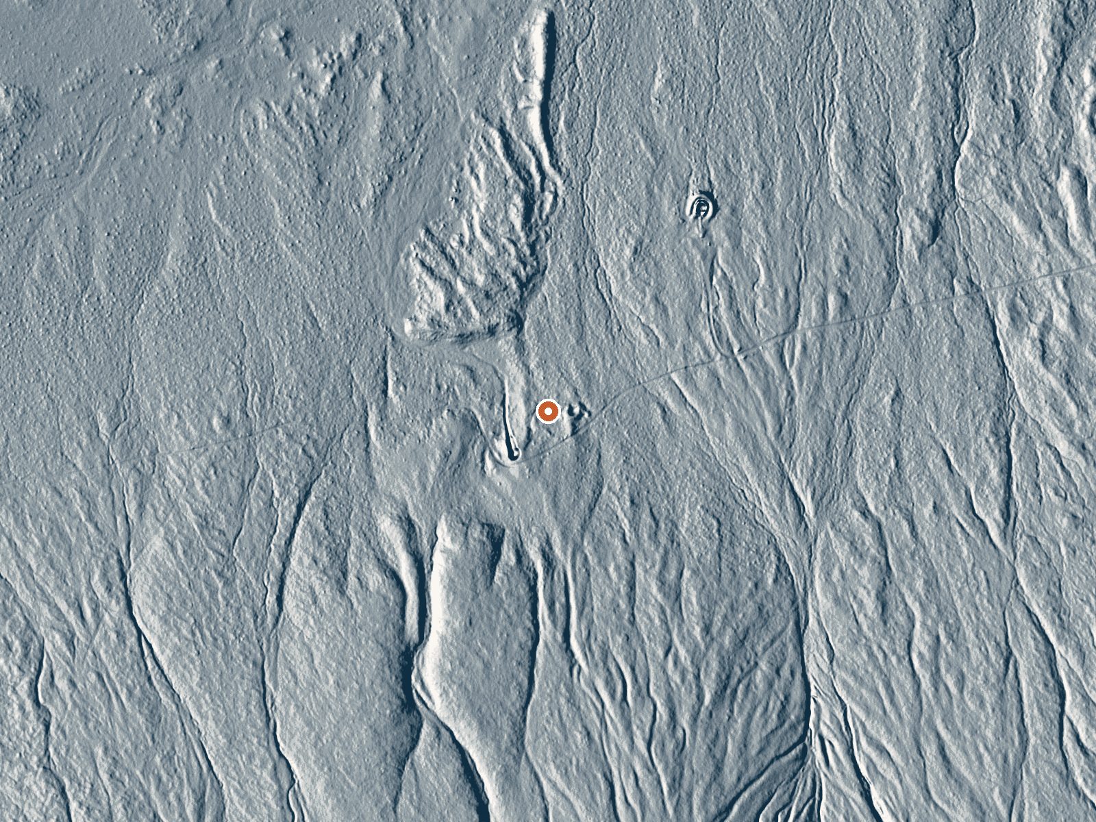 LiDAR bare-earth view of the same ground around Brooks Spring