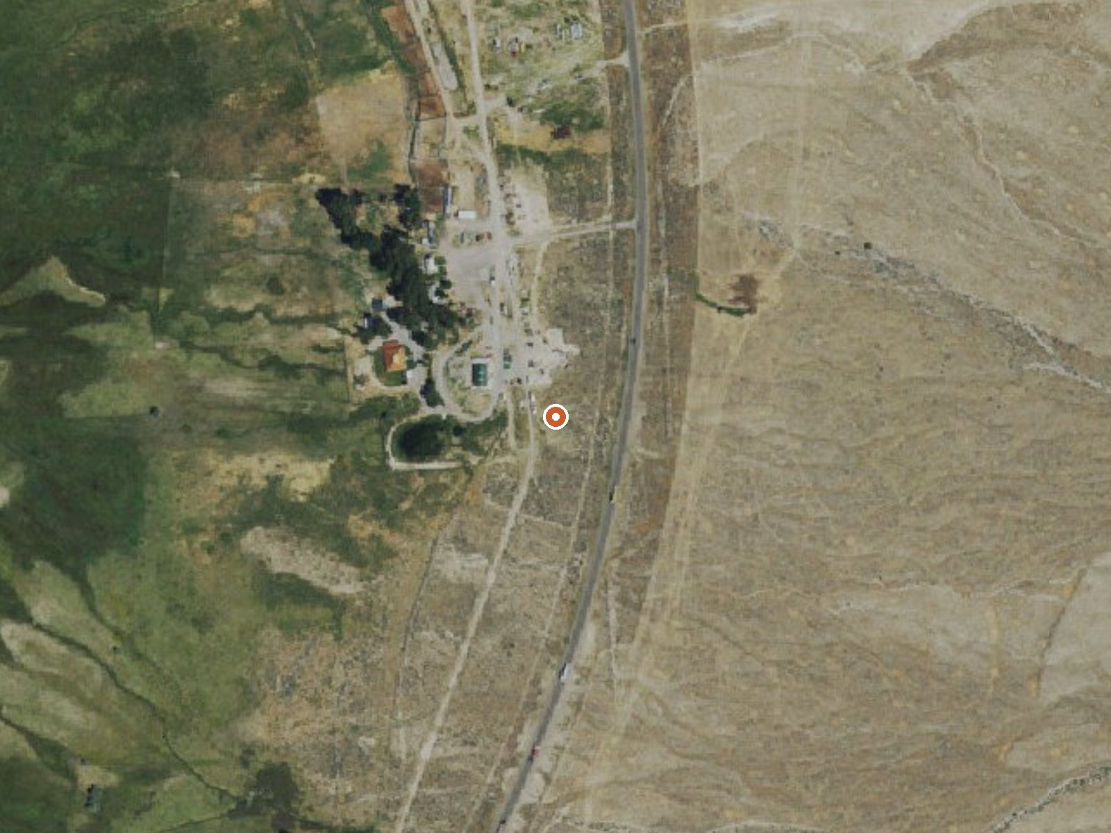 Aerial view of the ground around Butterfield Springs