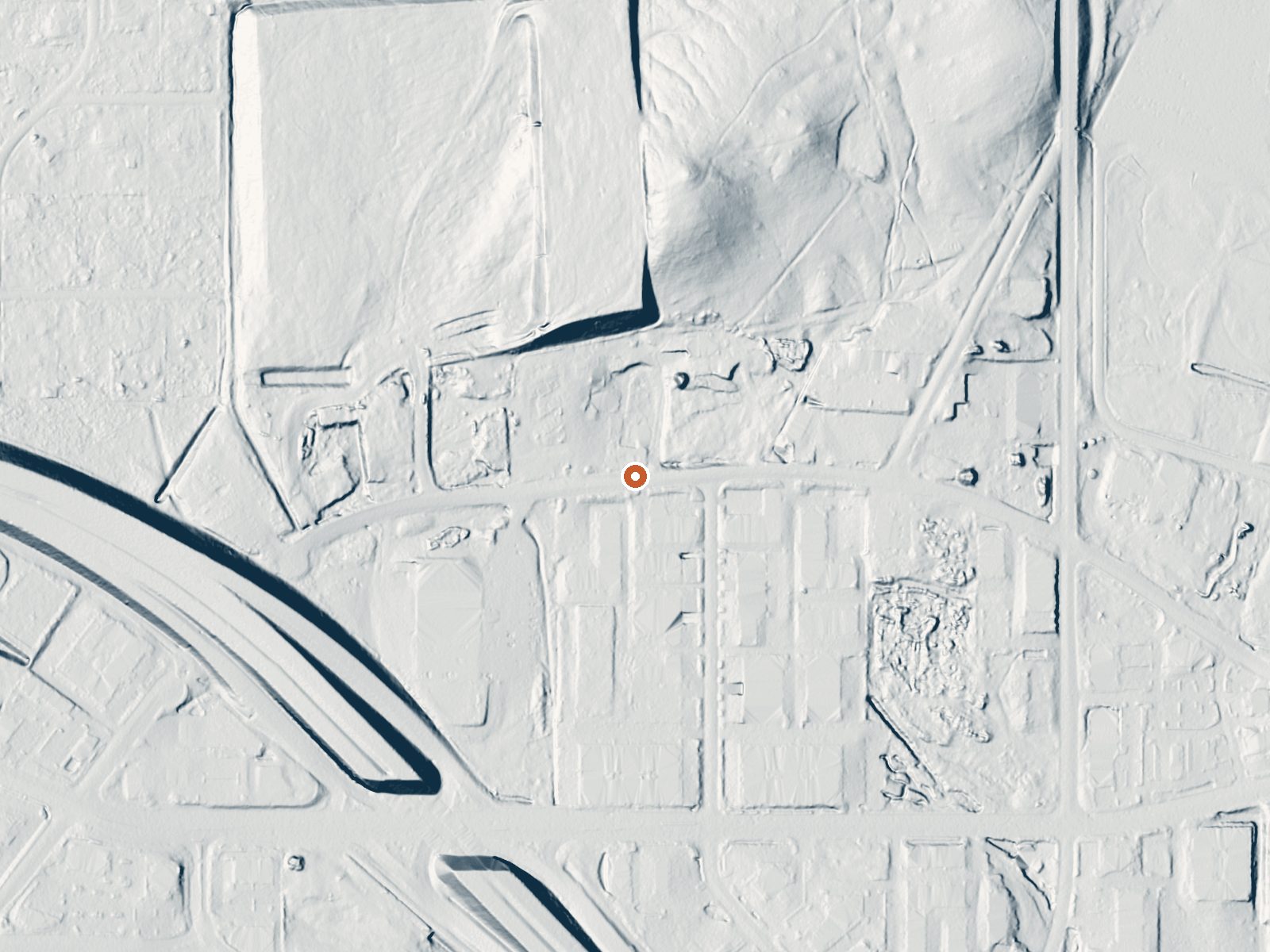 LiDAR bare-earth view of the same ground around Carson Hot Springs