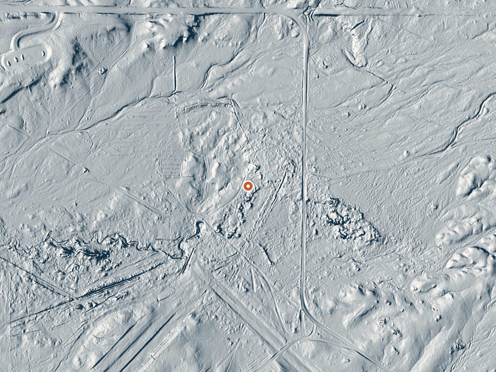 LiDAR bare-earth view of the same ground around Crystal Pool