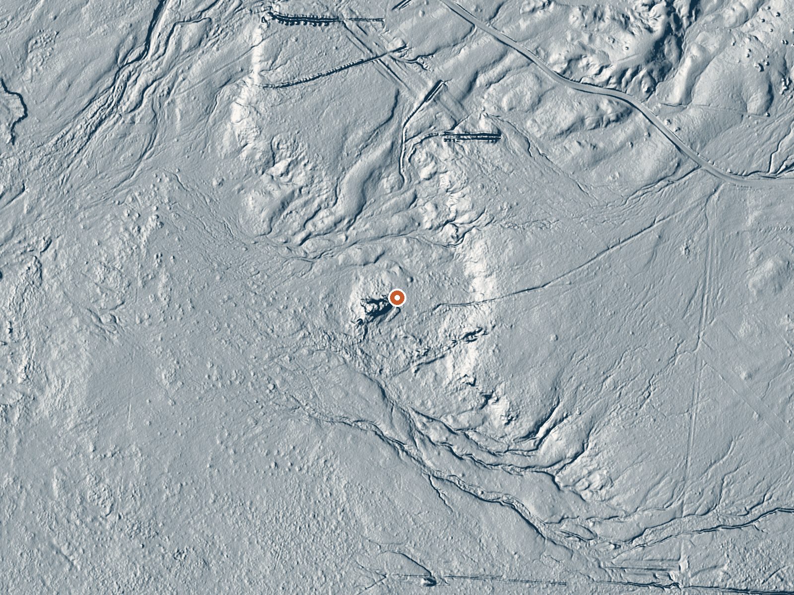 LiDAR bare-earth view of the same ground around Davis Ranch Spring