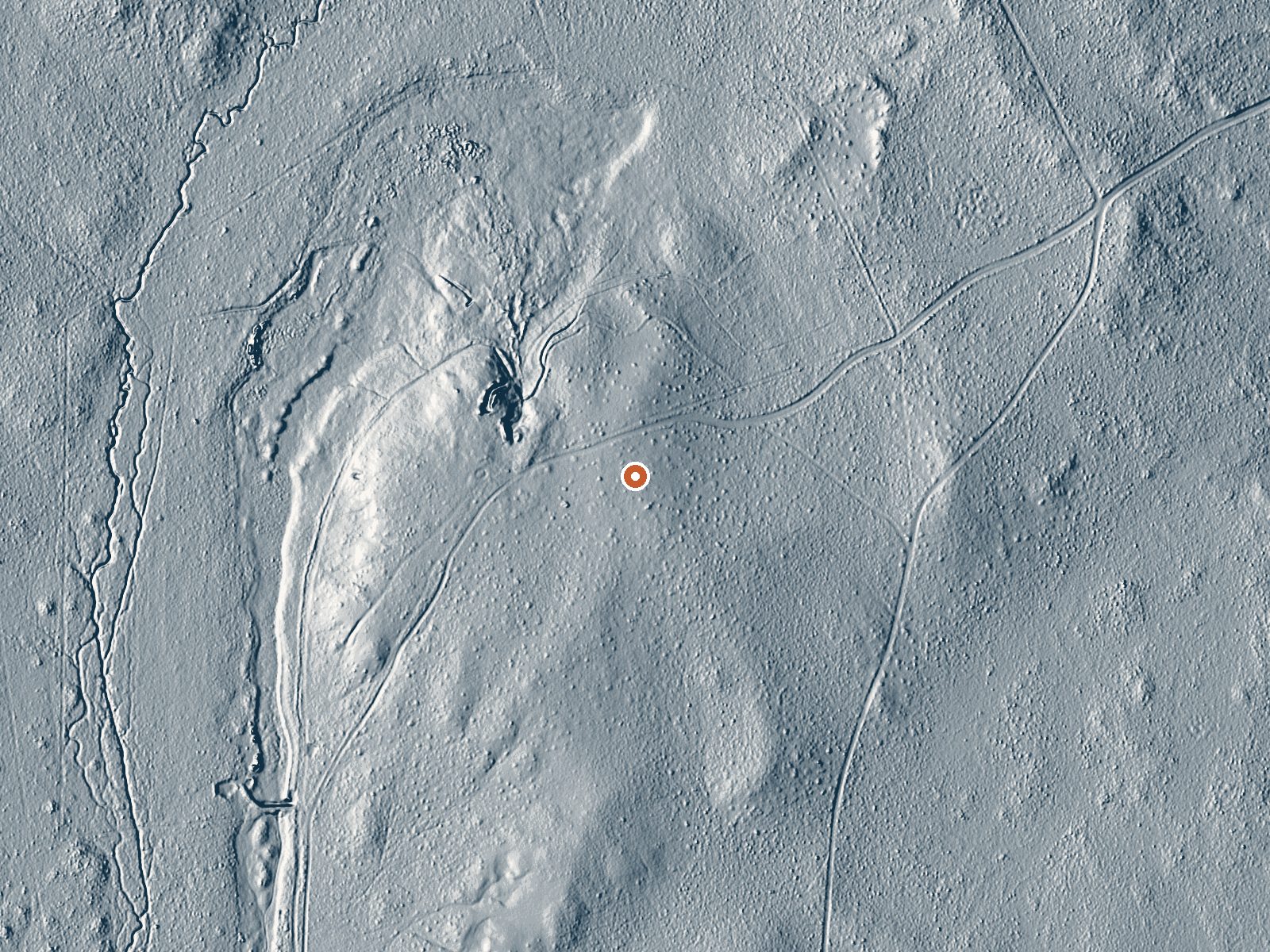 LiDAR bare-earth view of the same ground around Moorman Spring