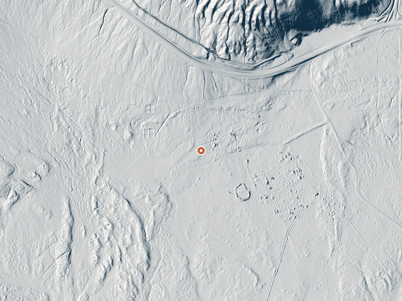 LiDAR bare-earth view of the same ground around Mud Springs