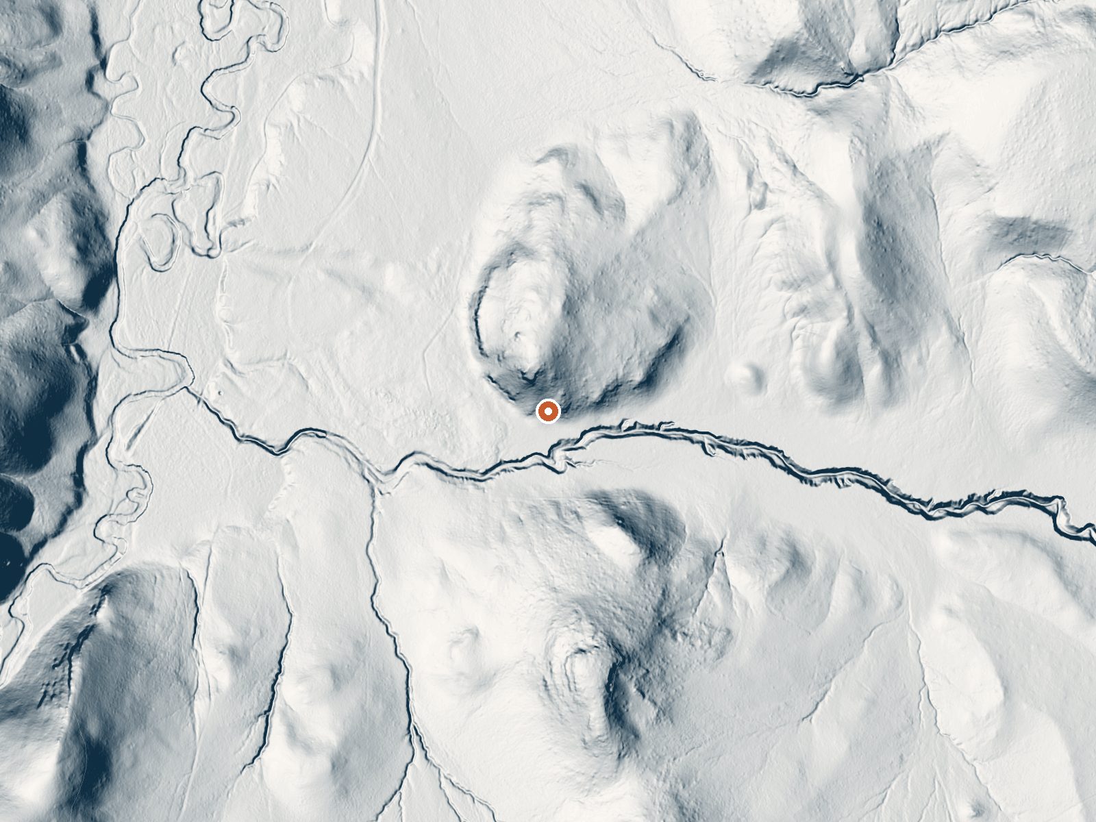 LiDAR bare-earth view of the same ground around Nile Spring
