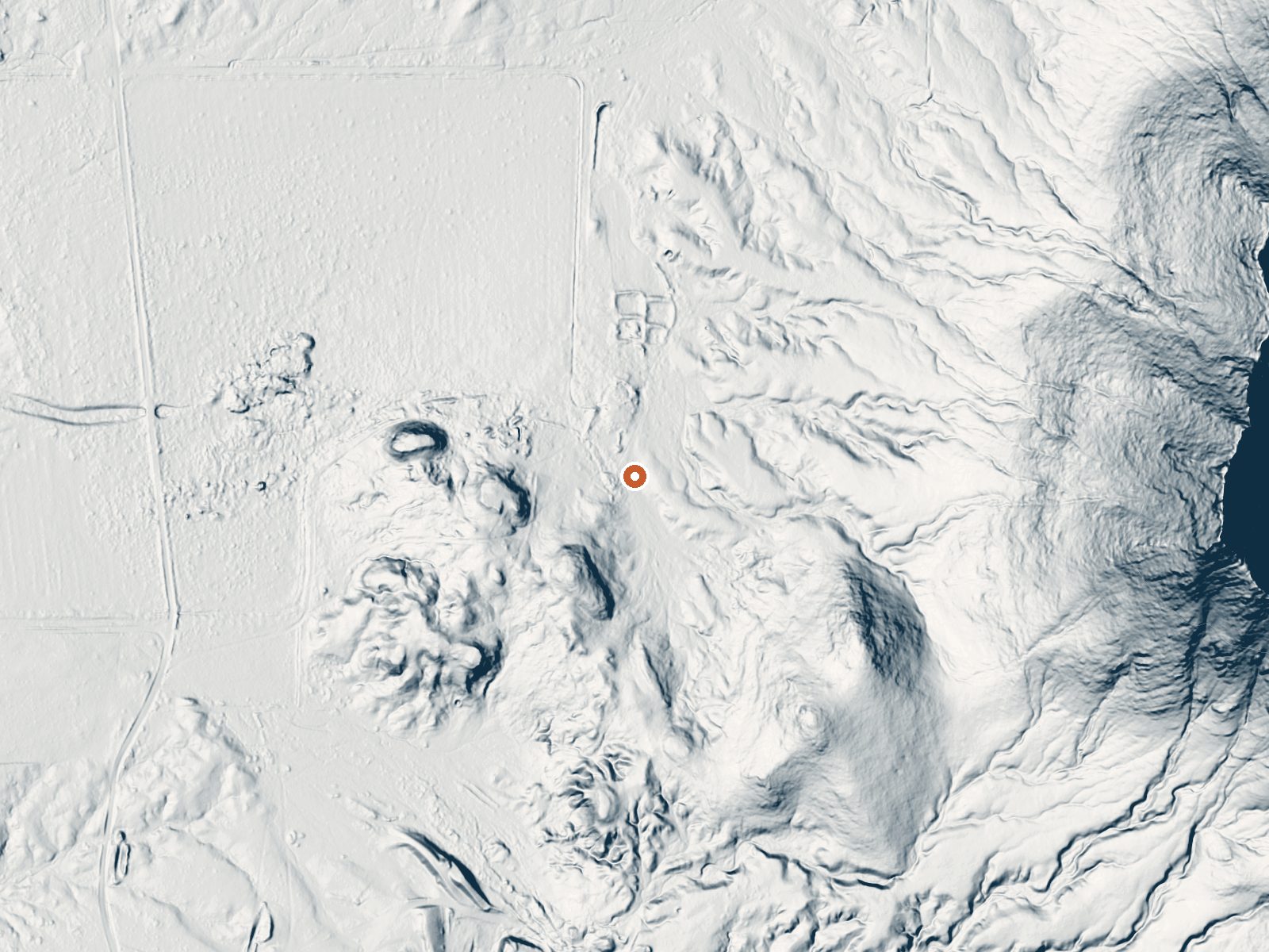 LiDAR bare-earth view of the same ground around Parent Springs