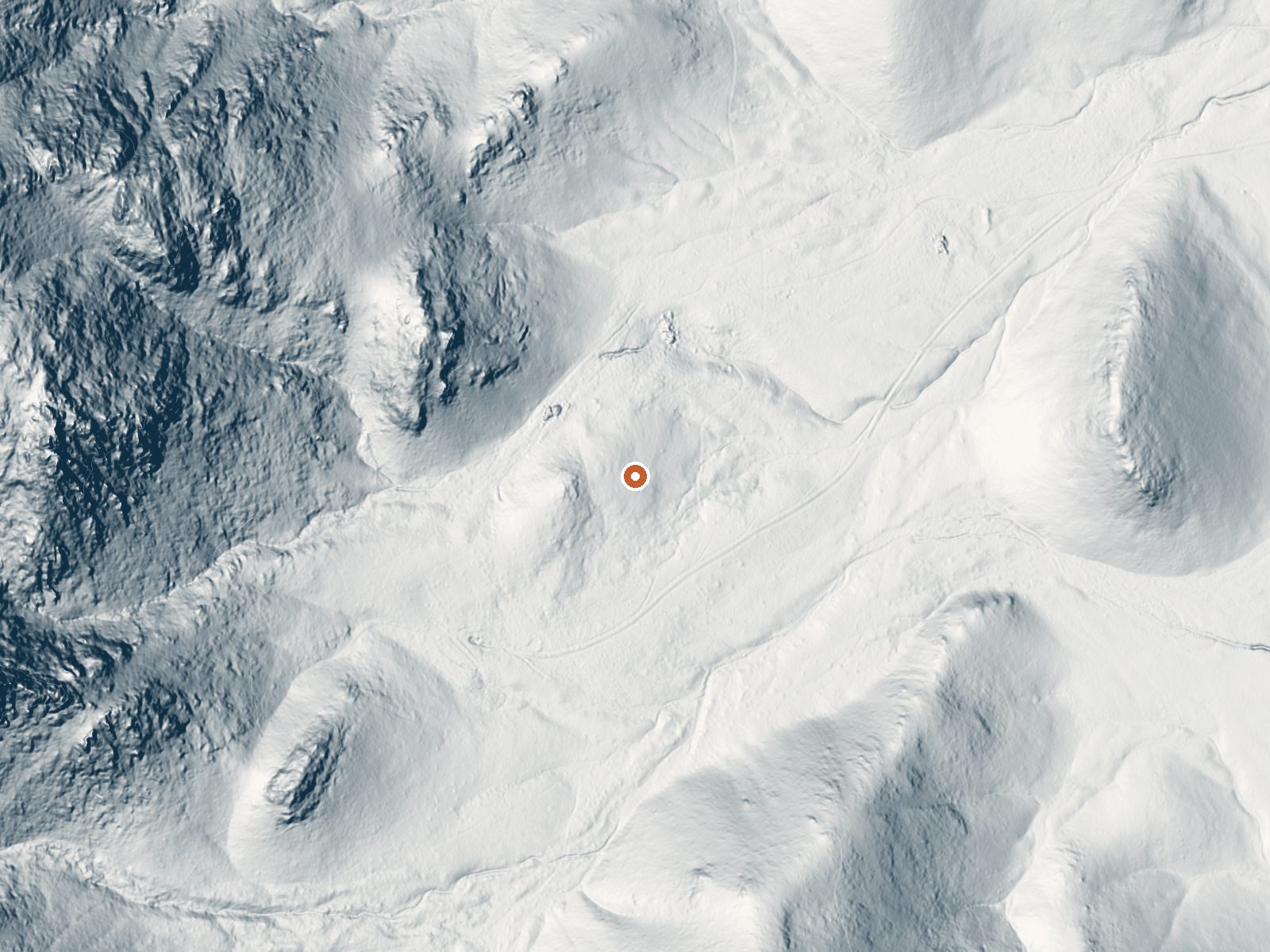LiDAR bare-earth view of the same ground around Reveille Mill Spring