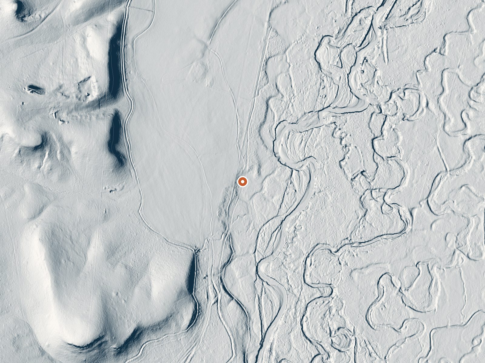 LiDAR bare-earth view of the same ground around San Jacinto Ranch Spring