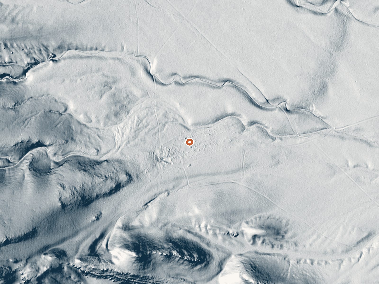 LiDAR bare-earth view of the same ground around Sand Spring