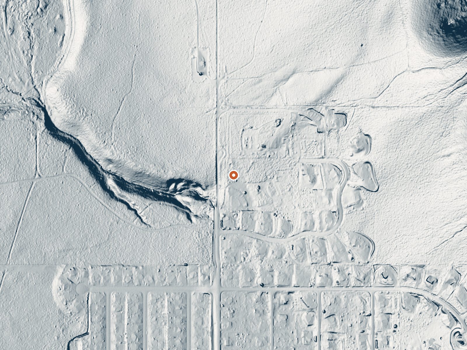 LiDAR bare-earth view of the same ground around Saratoga Hot Spring