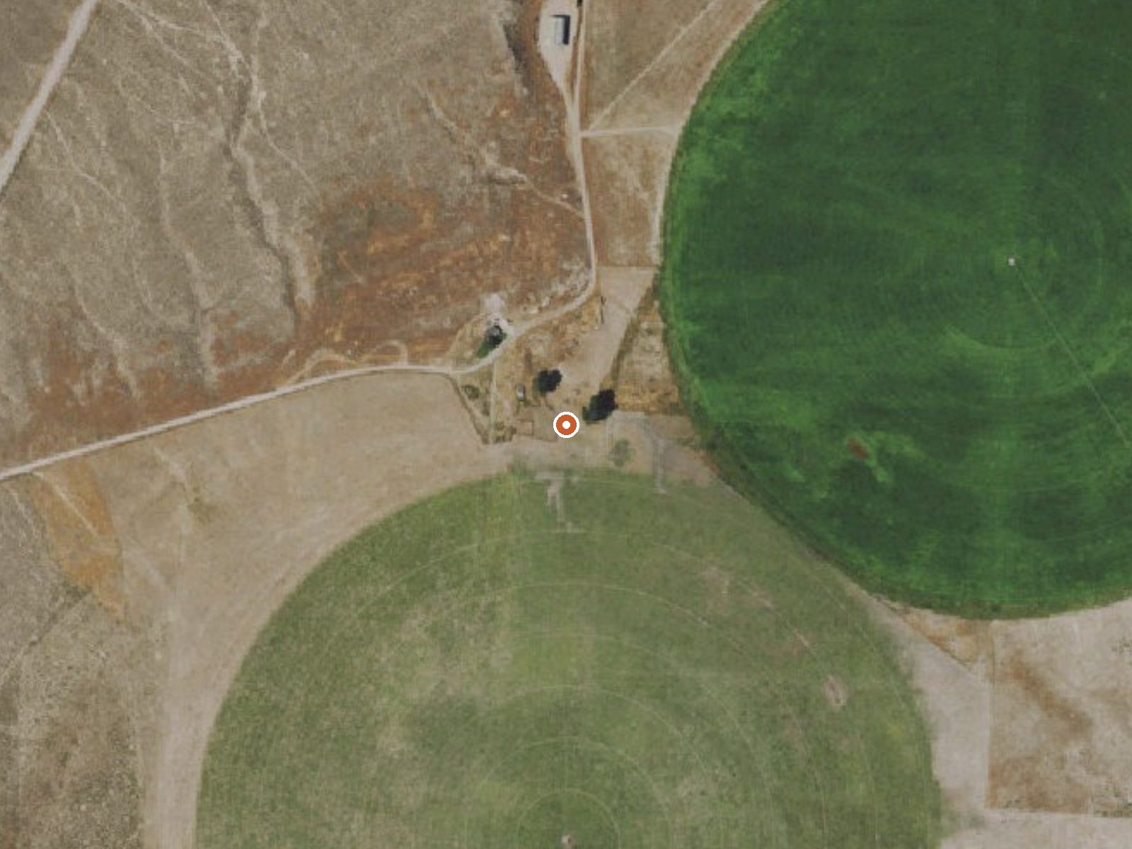 Aerial view of the ground around Siri Ranch Spring