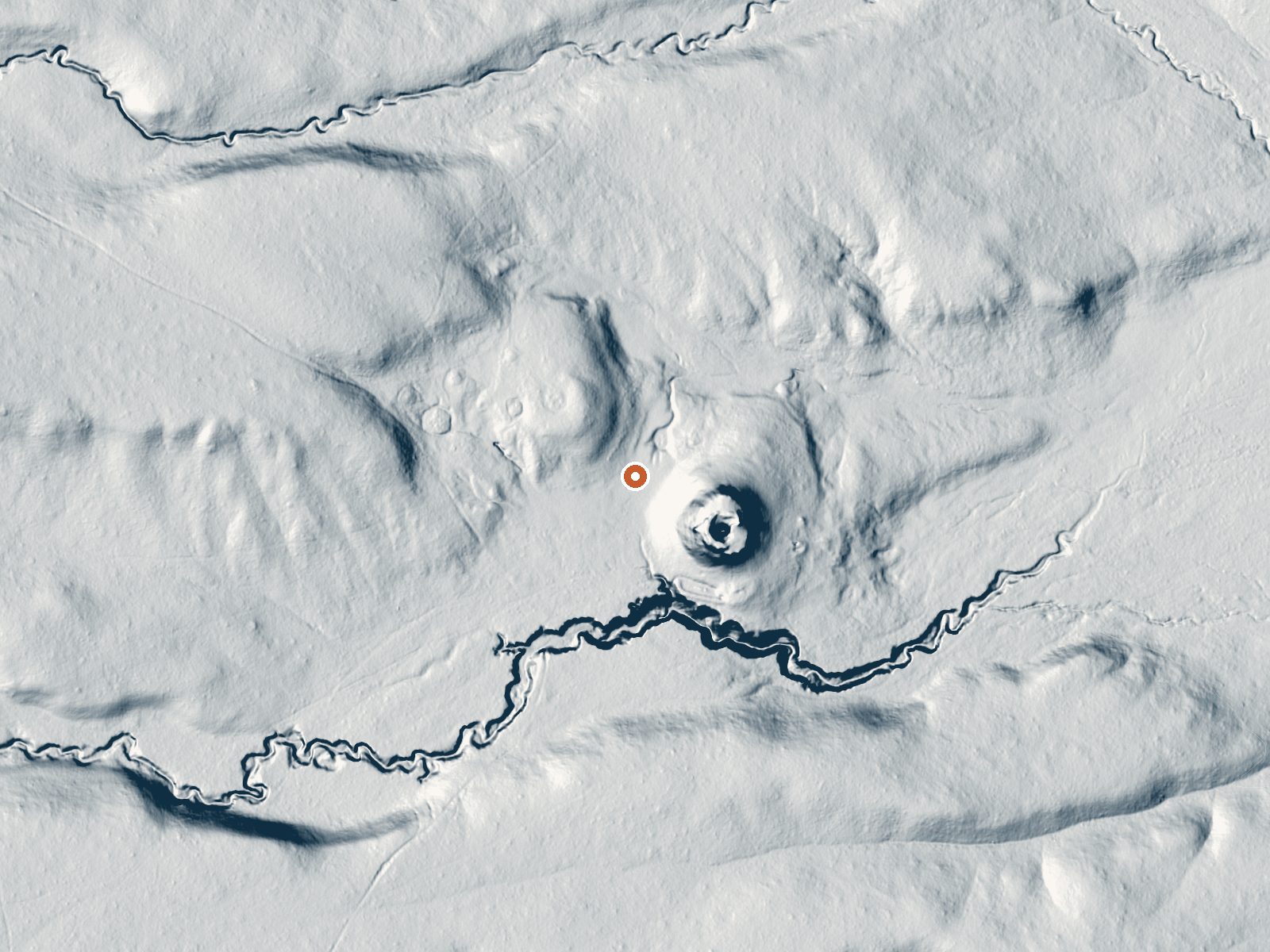 LiDAR bare-earth view of the same ground around Hot Springs