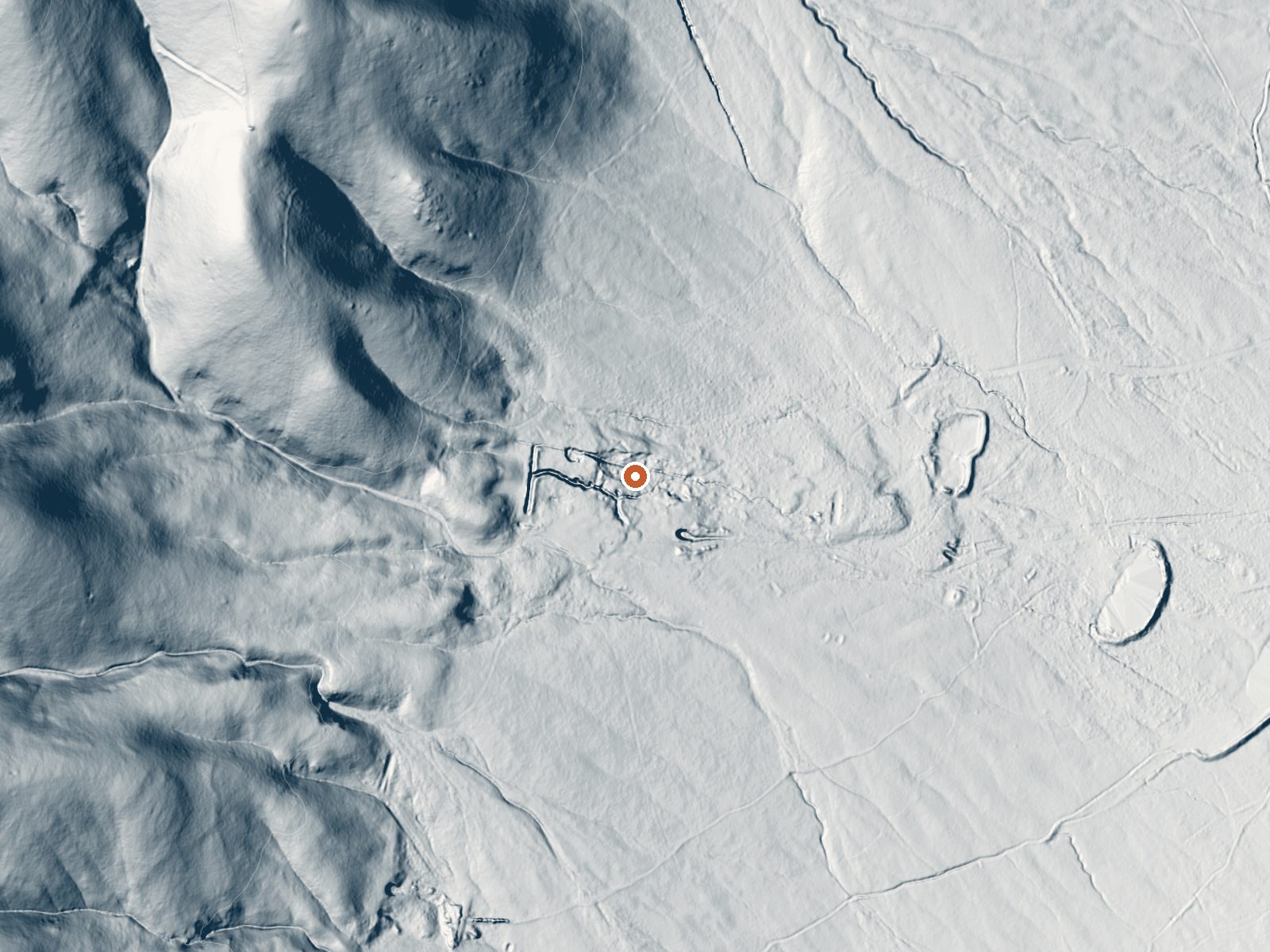 LiDAR bare-earth view of the same ground around Hot Springs