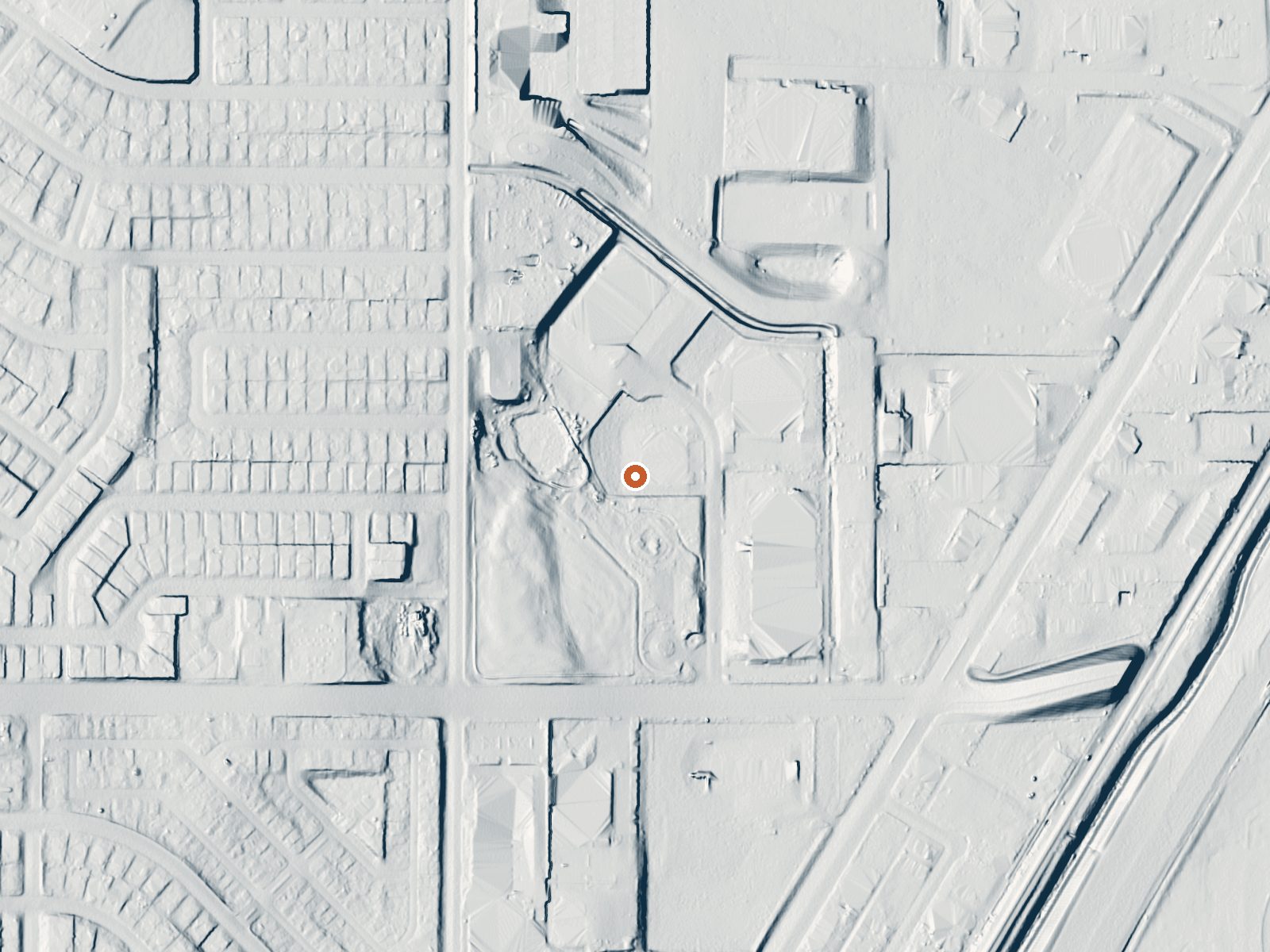 LiDAR bare-earth view of the same ground around Kyle Spring