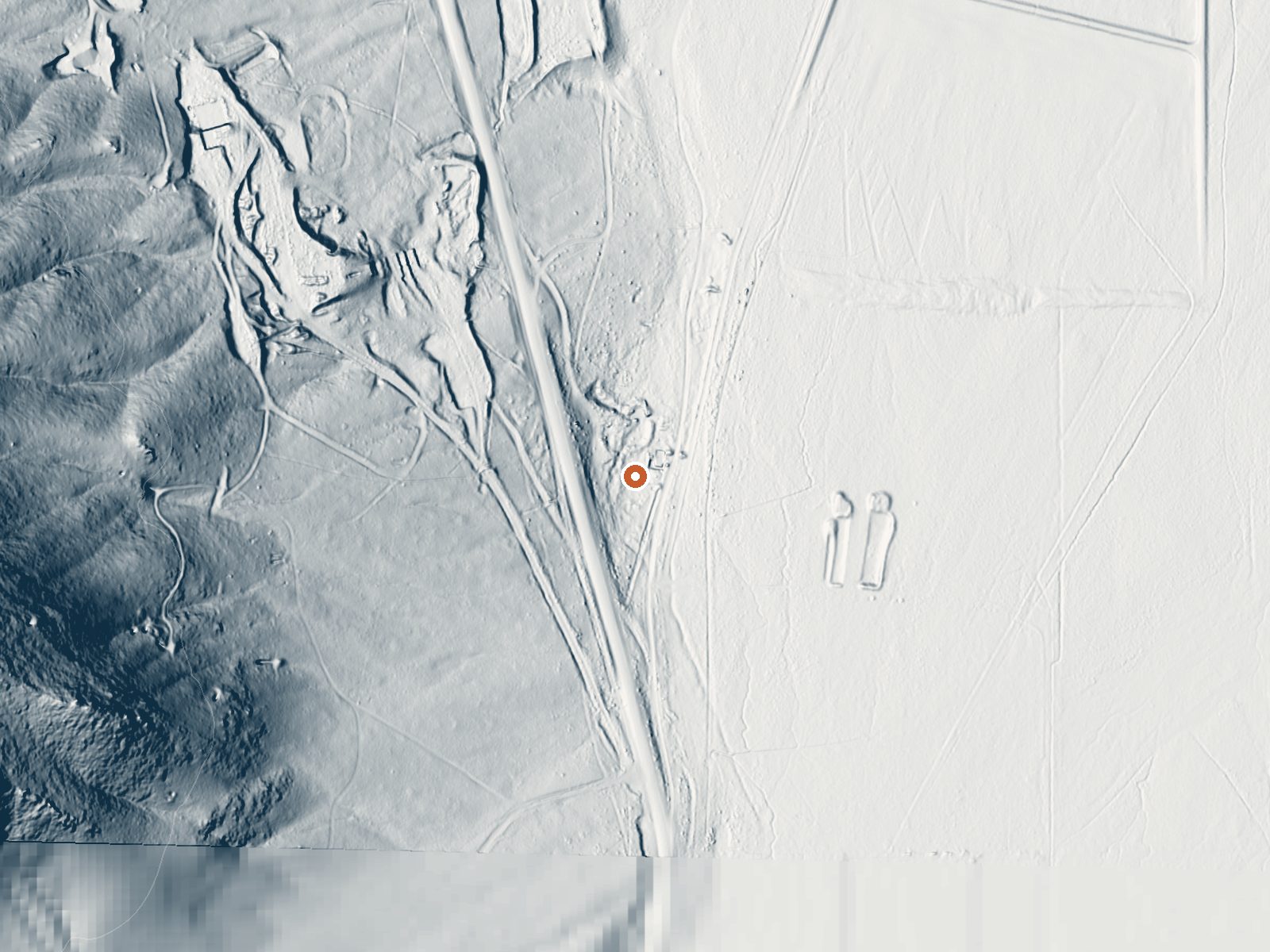 LiDAR bare-earth view of the same ground around Lackawanna Hot Springs