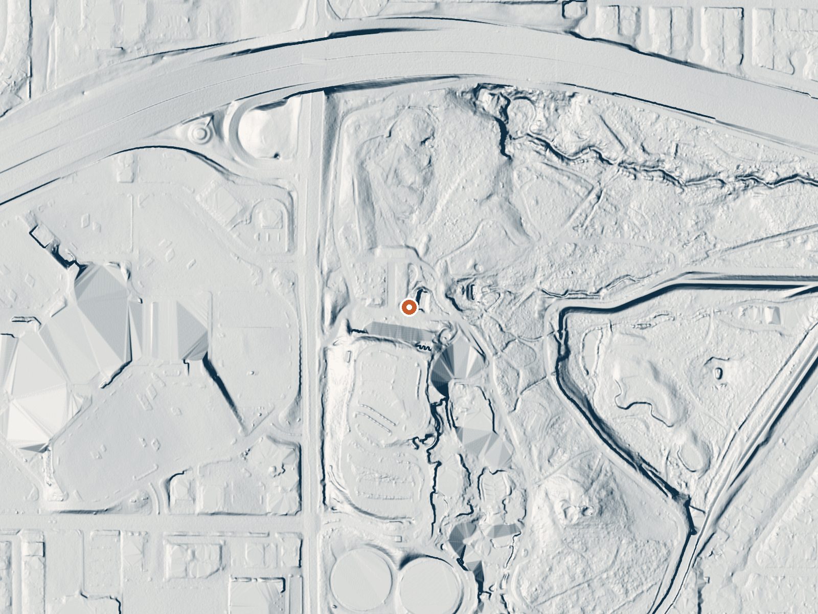 LiDAR bare-earth view of the same ground around Las Vegas Springs