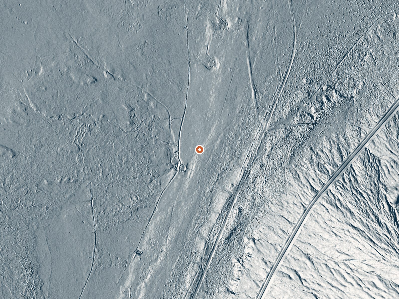 LiDAR bare-earth view of the same ground around Tom Spring