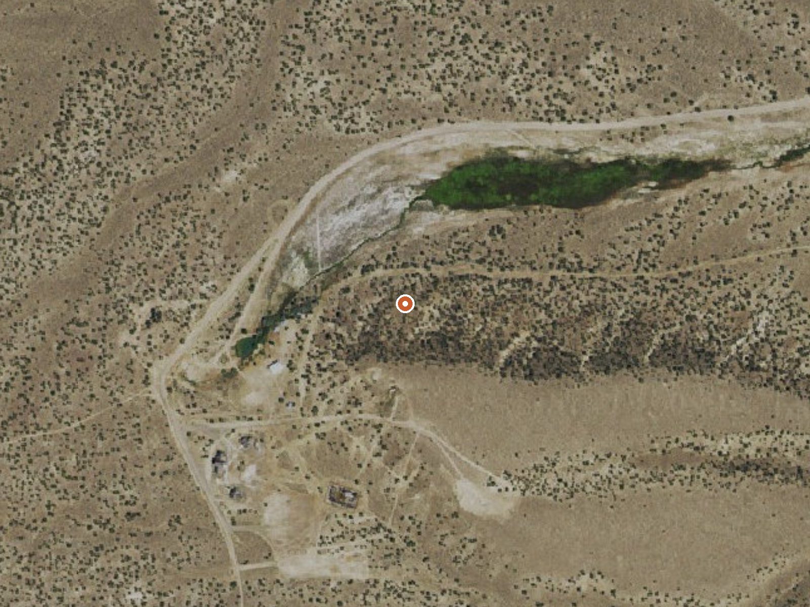 Aerial view of the ground around Williams Hot Spring