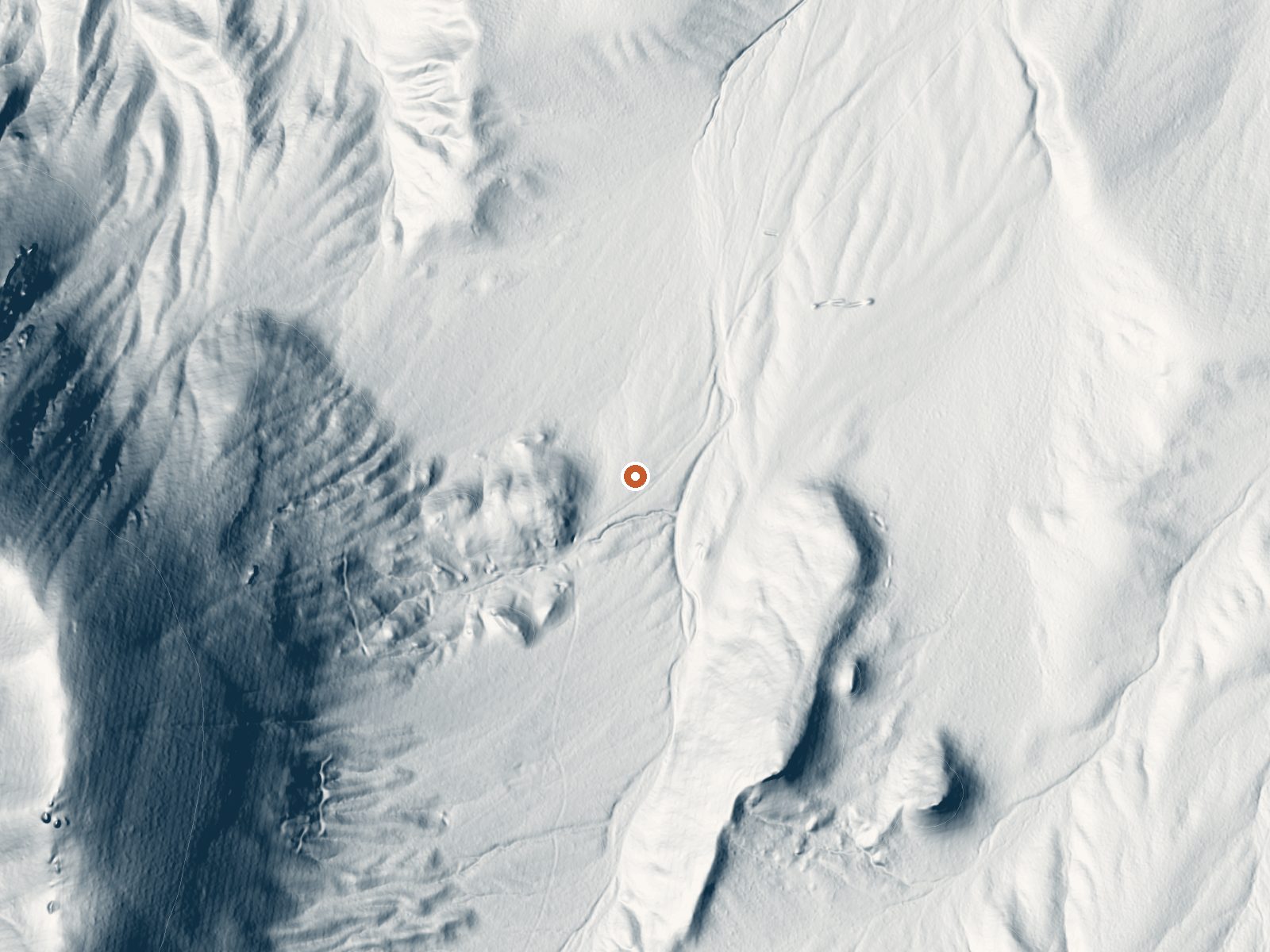LiDAR bare-earth view of the same ground around Wilson Hot Spring