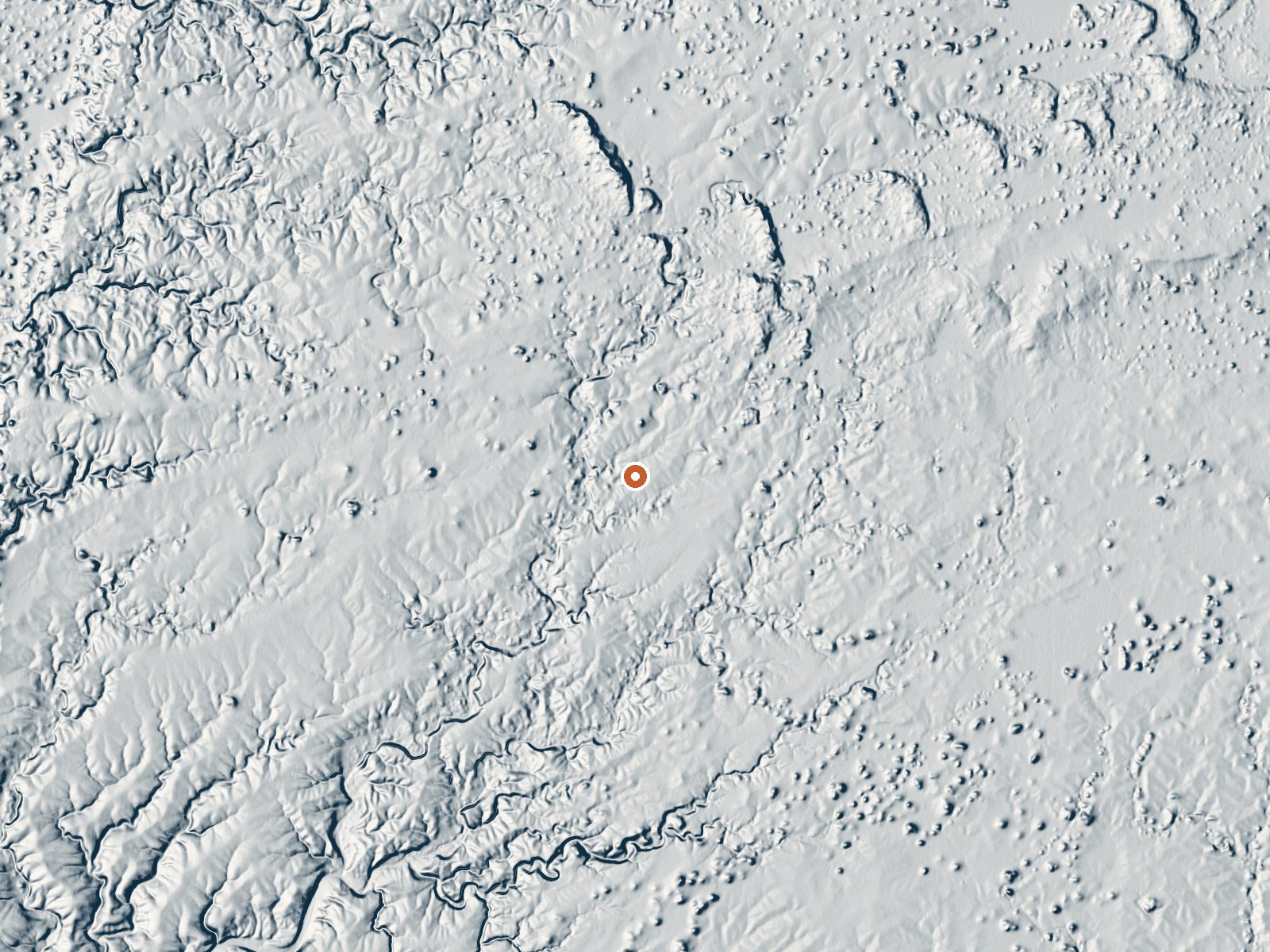 LiDAR bare-earth view of the same ground around the spring