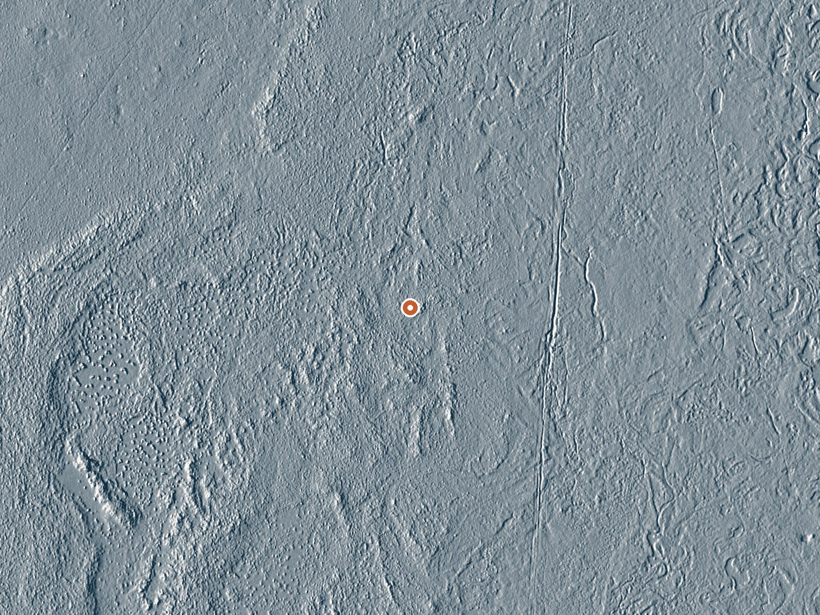 LiDAR bare-earth view of the same ground around the spring