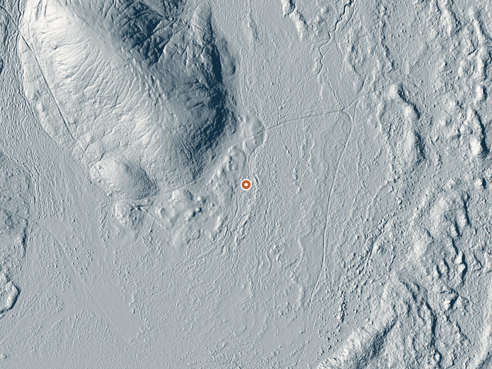 LiDAR bare-earth view of the same ground around the spring