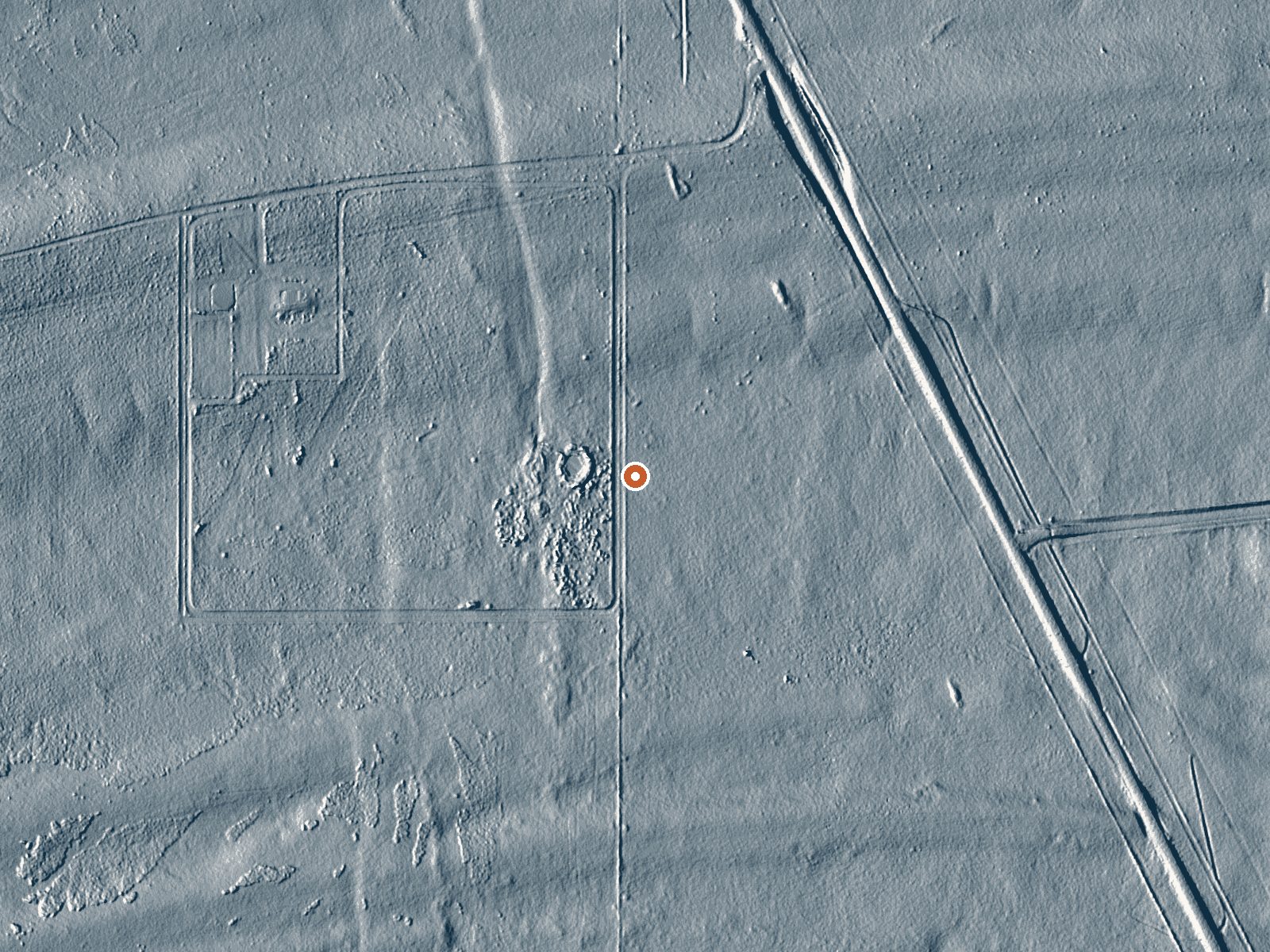 LiDAR bare-earth view of the same ground around the spring