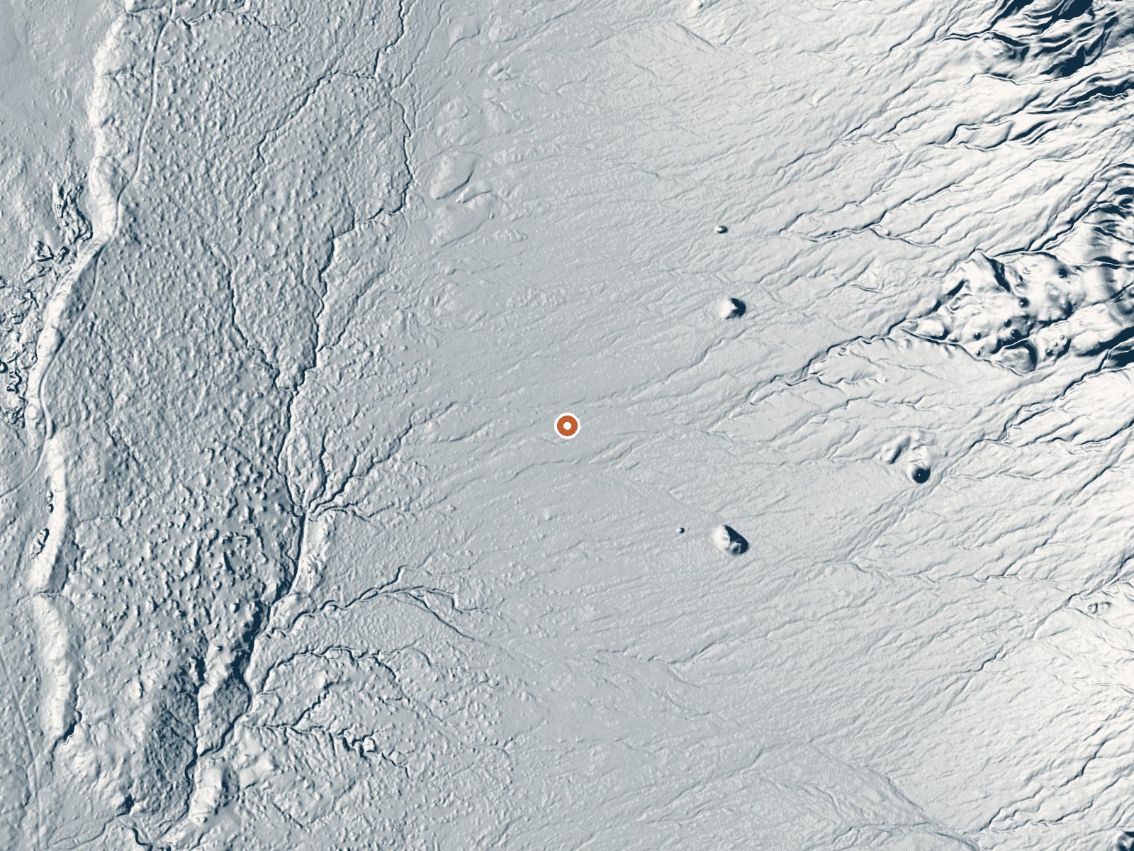 LiDAR bare-earth view of the same ground around the spring