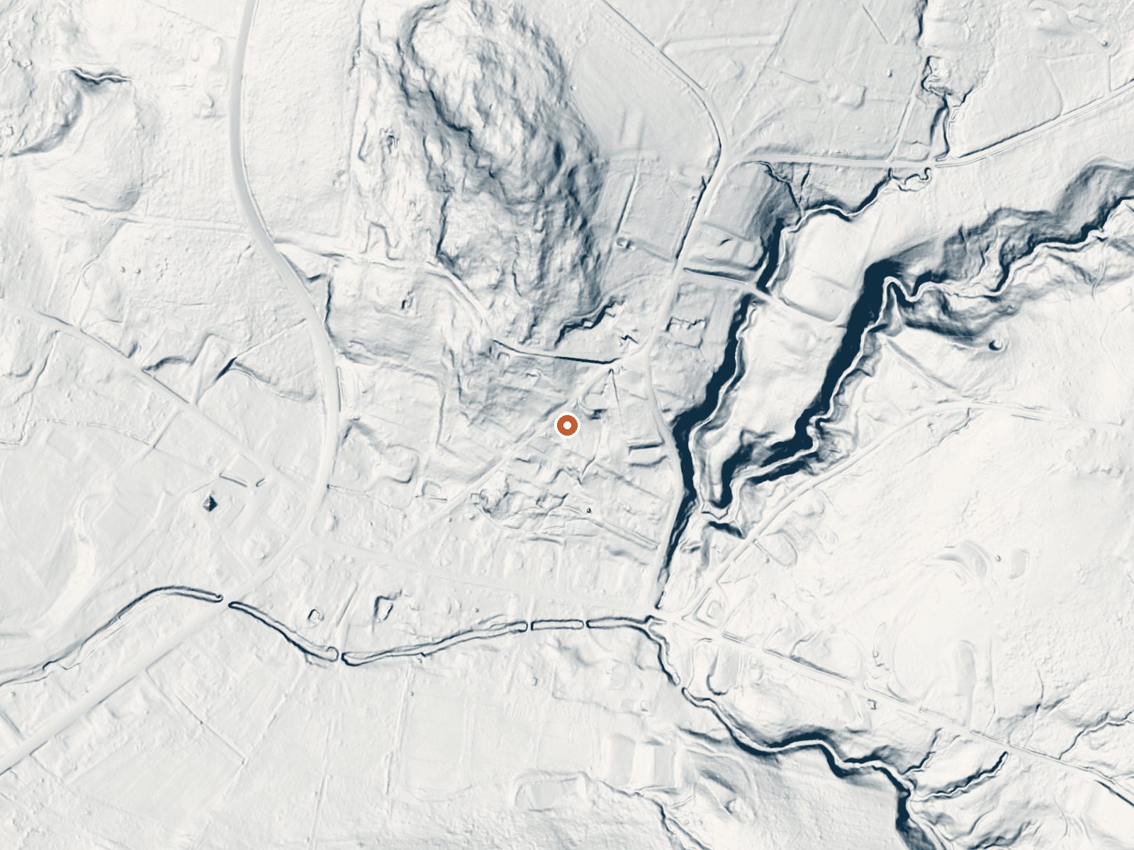 LiDAR bare-earth view of the same ground around Lebanon Spring