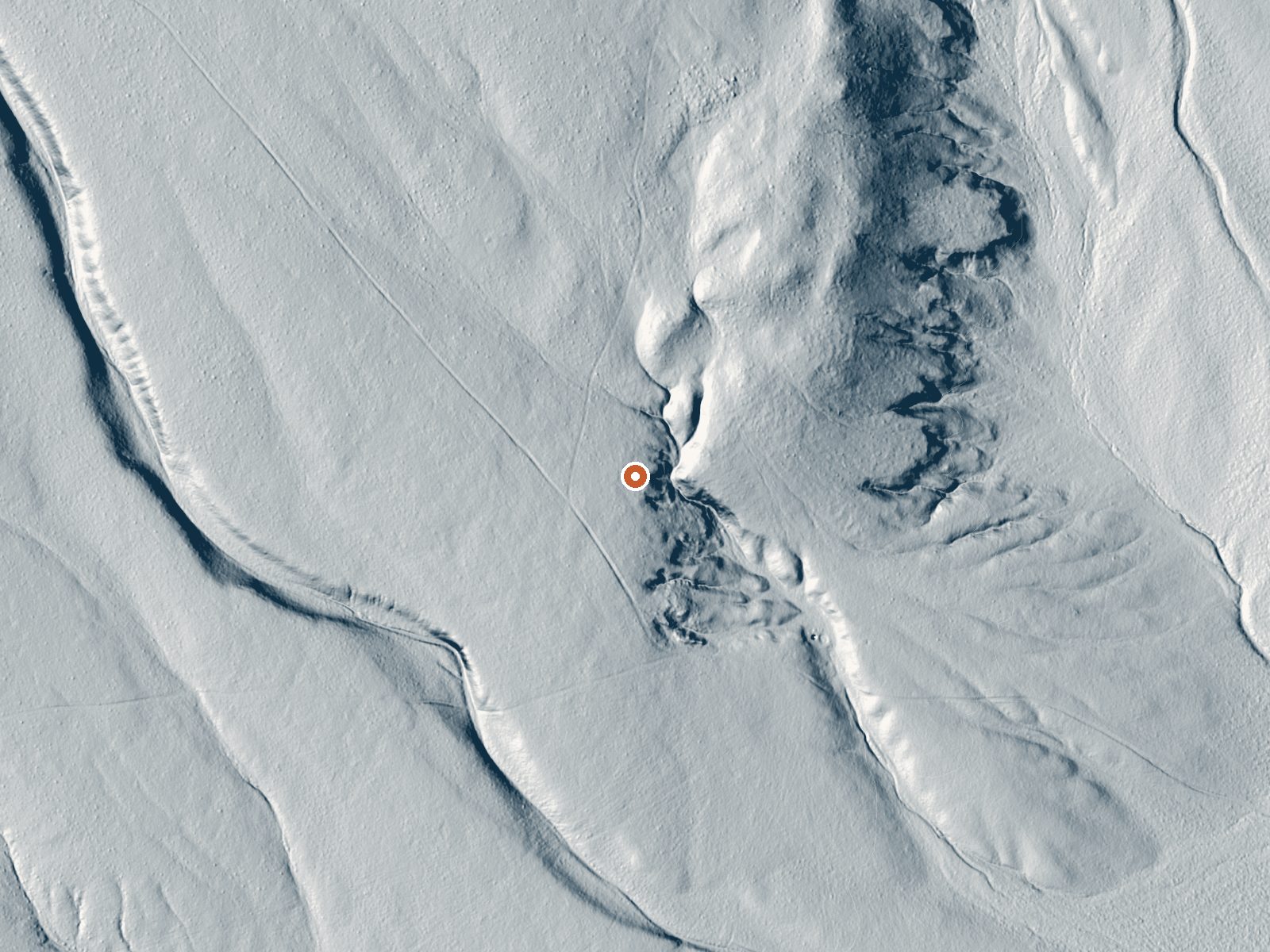 LiDAR bare-earth view of the same ground around Spring