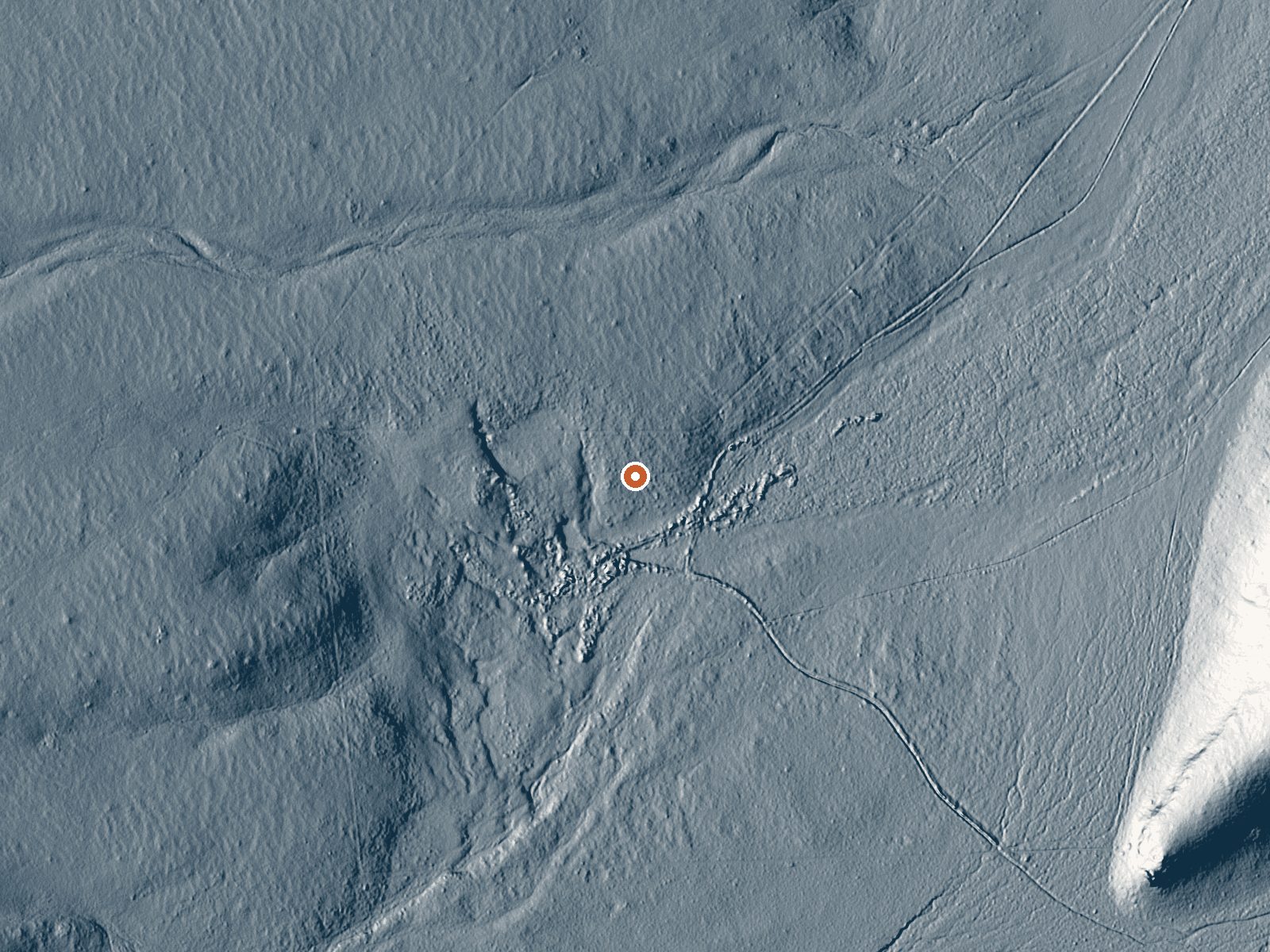 LiDAR bare-earth view of the same ground around Springs