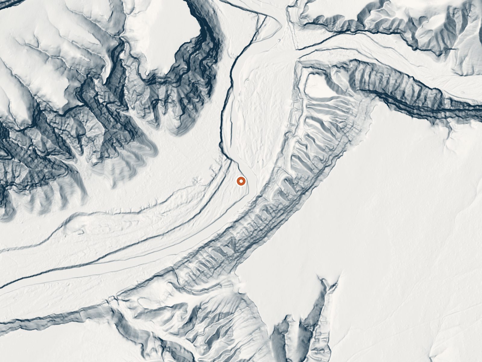 LiDAR bare-earth view of the same ground around Springs