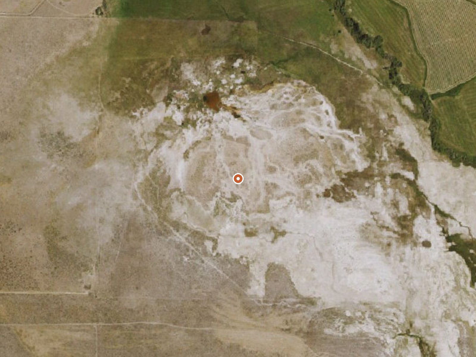 Aerial view of the ground around Sulphur Hot Springs