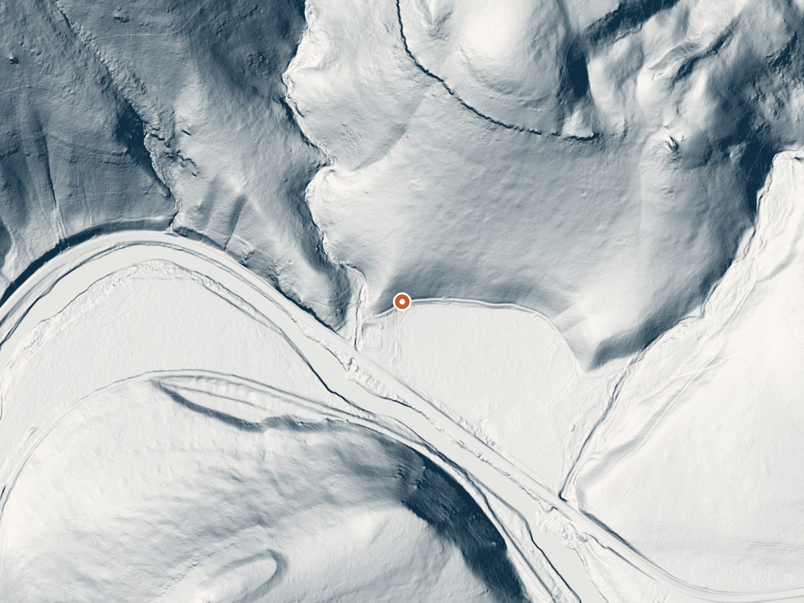 LiDAR bare-earth view of the same ground around Jonesboro Warm Spring