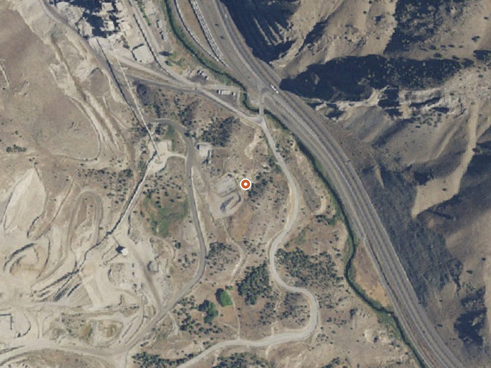 Aerial view of the ground around Nelson Spring