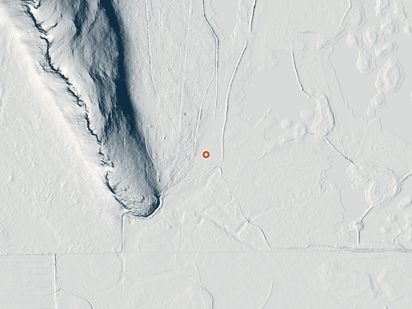 LiDAR bare-earth view of the same ground around Roadland Spring