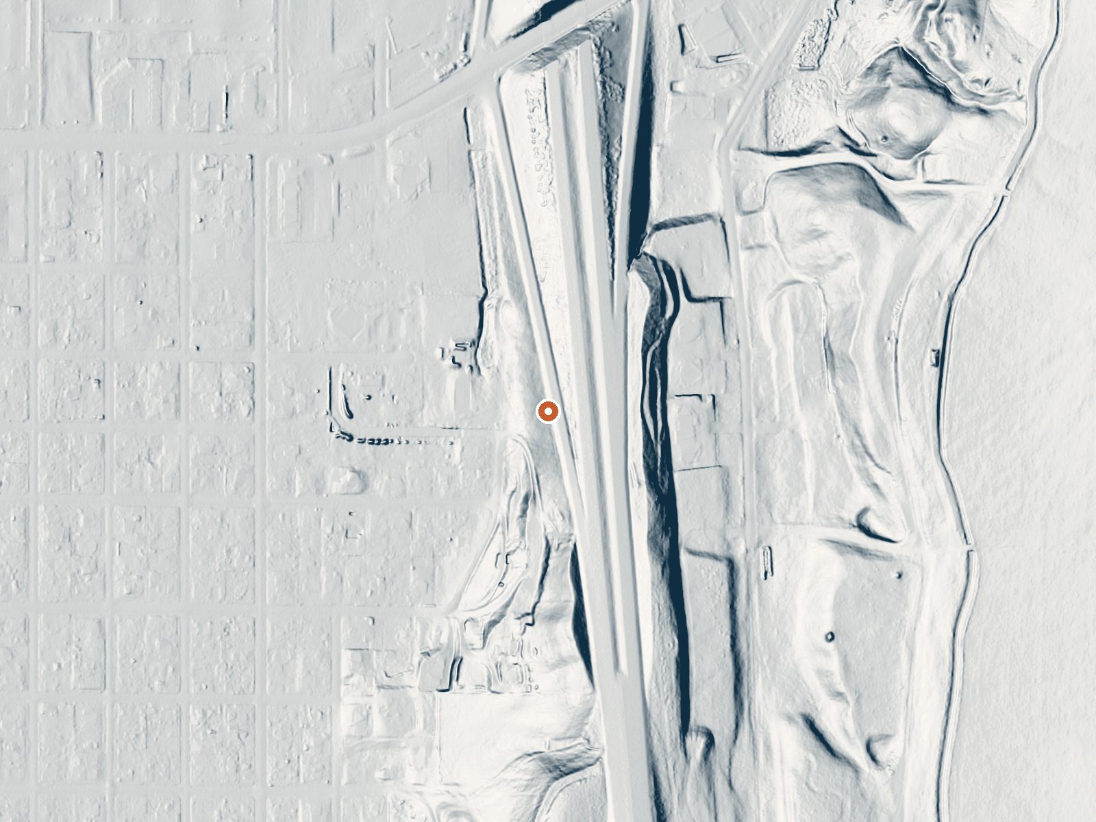 LiDAR bare-earth view of the same ground around Sam O Spring