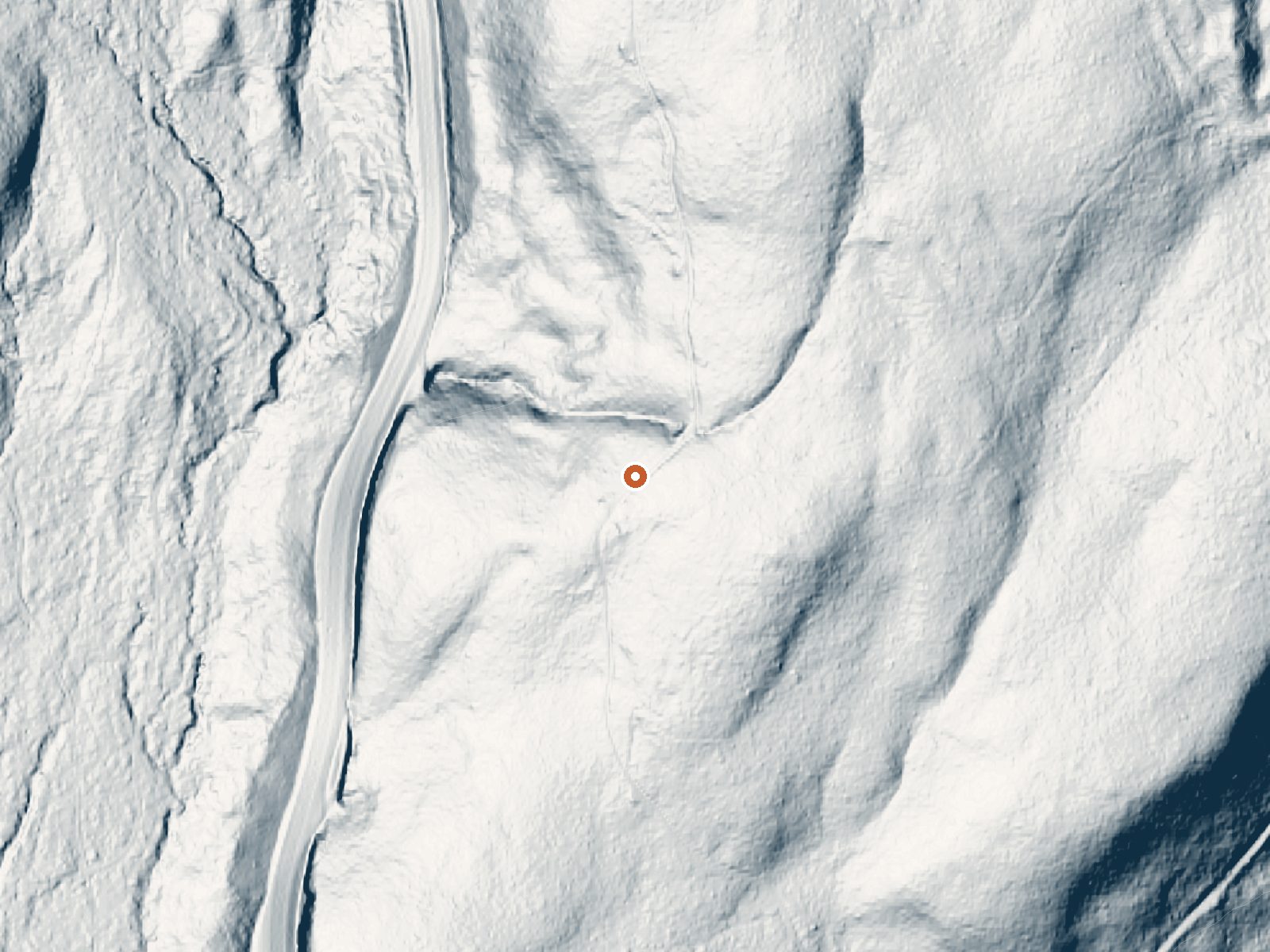 LiDAR bare-earth view of the same ground around Swim Warm Springs