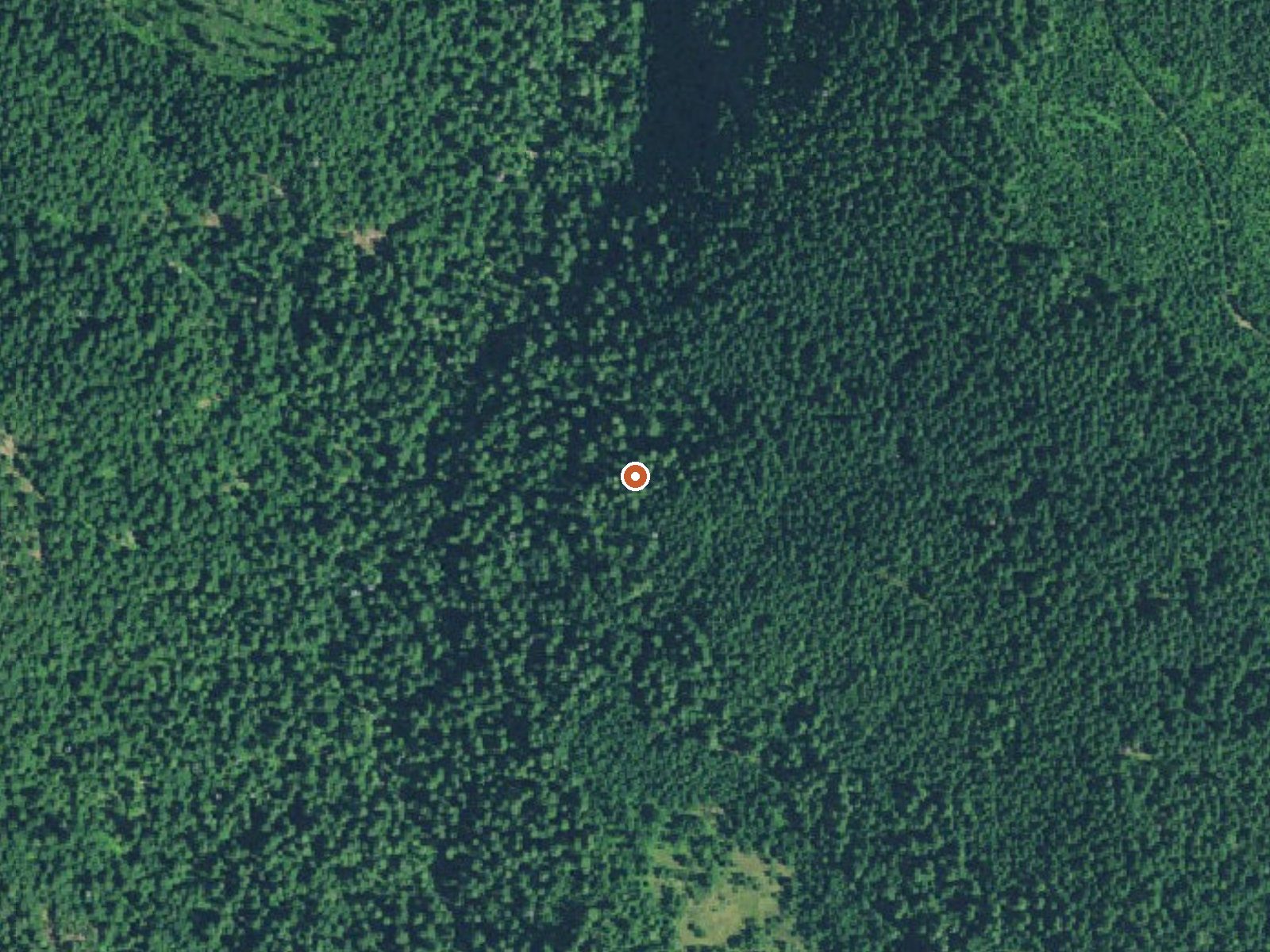 Aerial view of the ground around Wall Creek Warm Springs