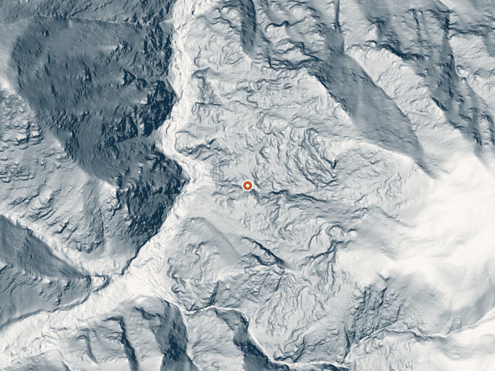 LiDAR bare-earth view of the same ground around Cook Creek Hot Spring