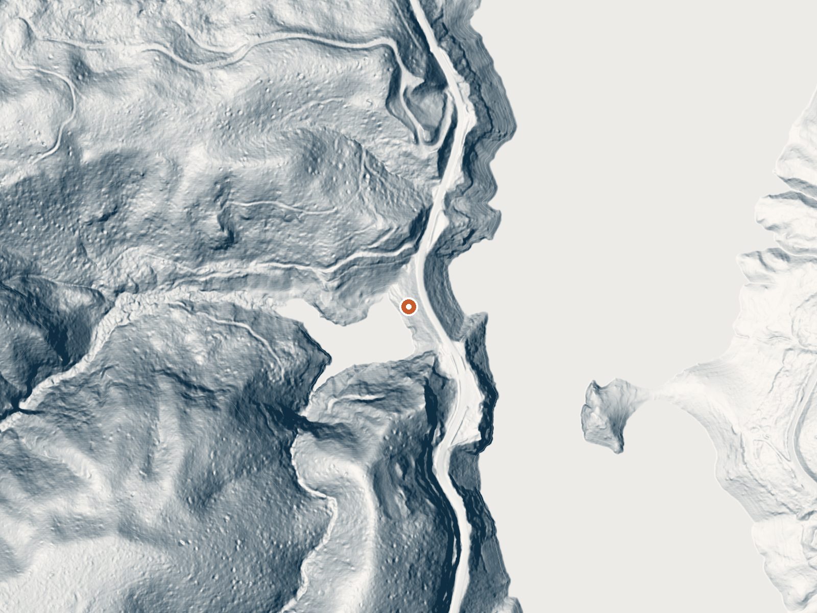 LiDAR bare-earth view of the same ground around Cougar Reservoir Hot Springs