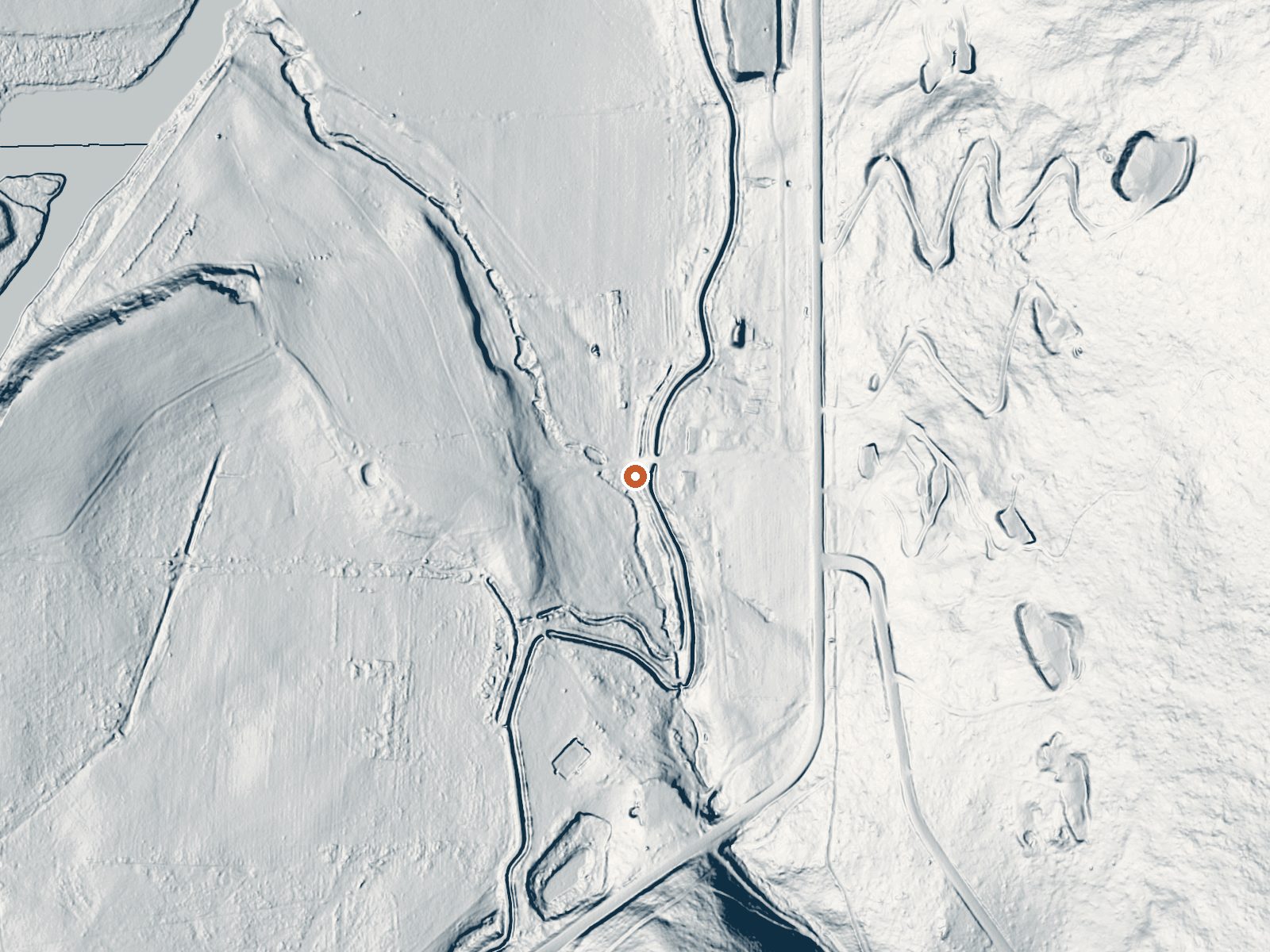 LiDAR bare-earth view of the same ground around Crystal Spring