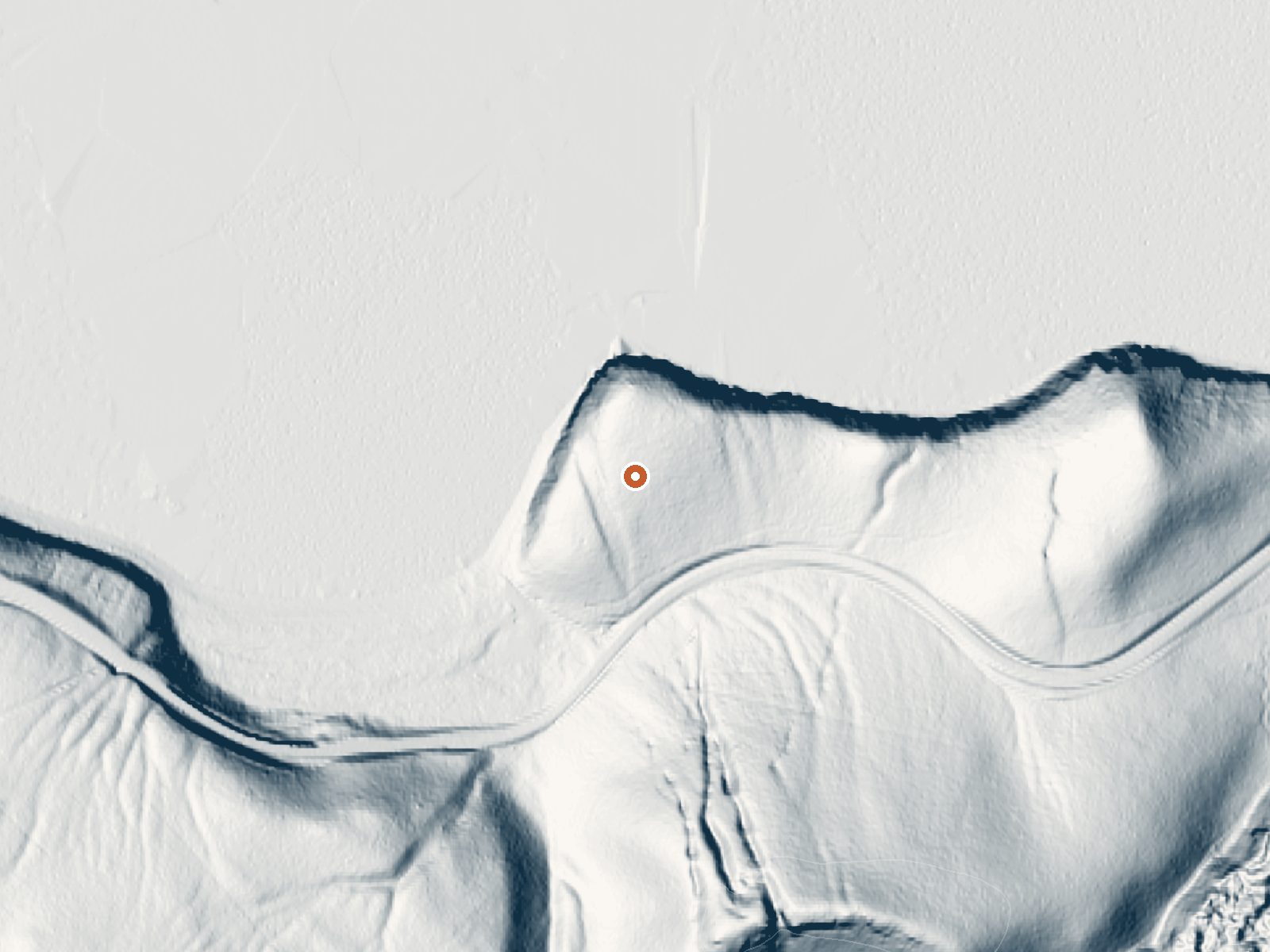 LiDAR bare-earth view of the same ground around East Lake Hot Springs